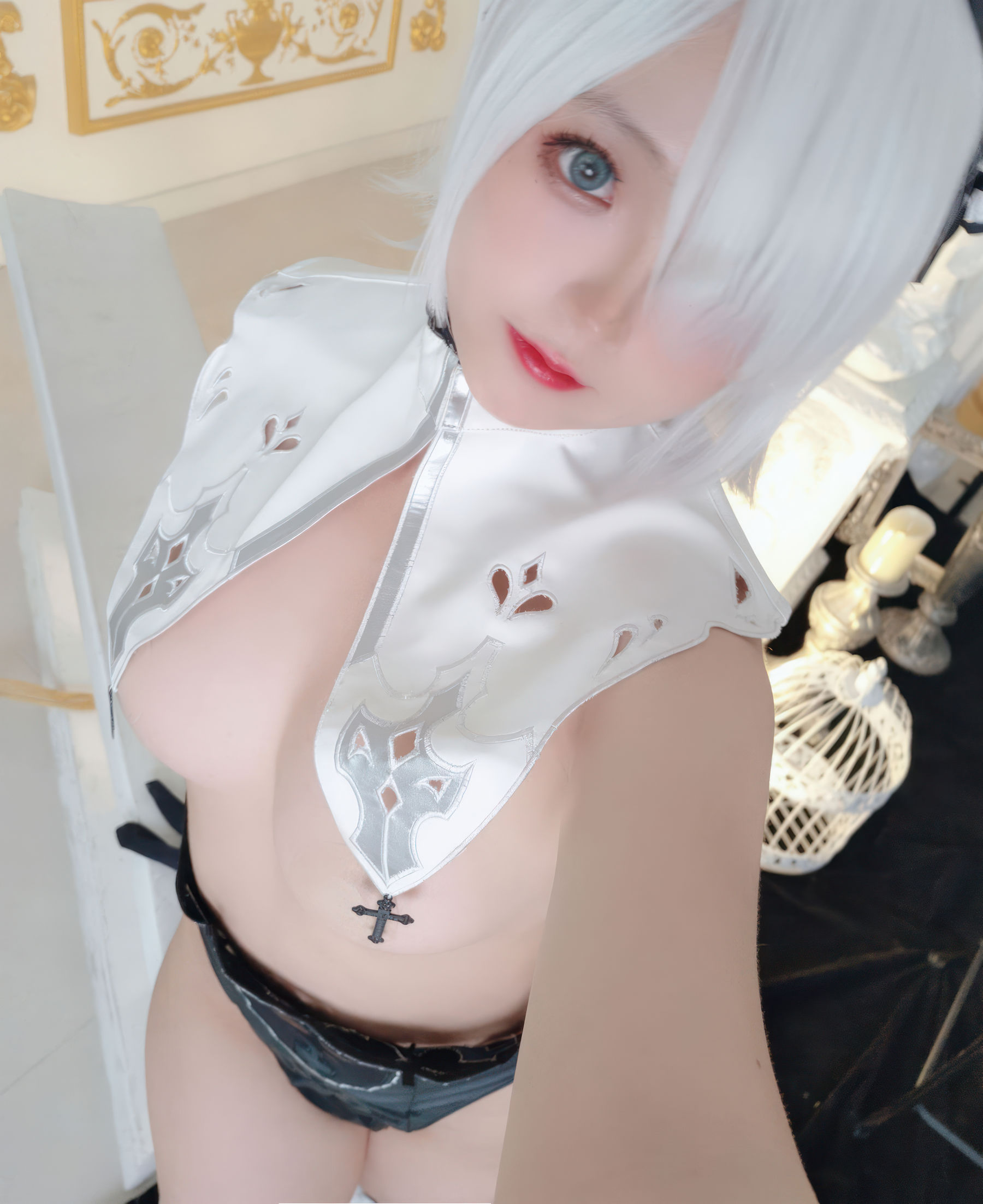 Cosplay 日奈娇 - 2B奶盖女仆/(86P)