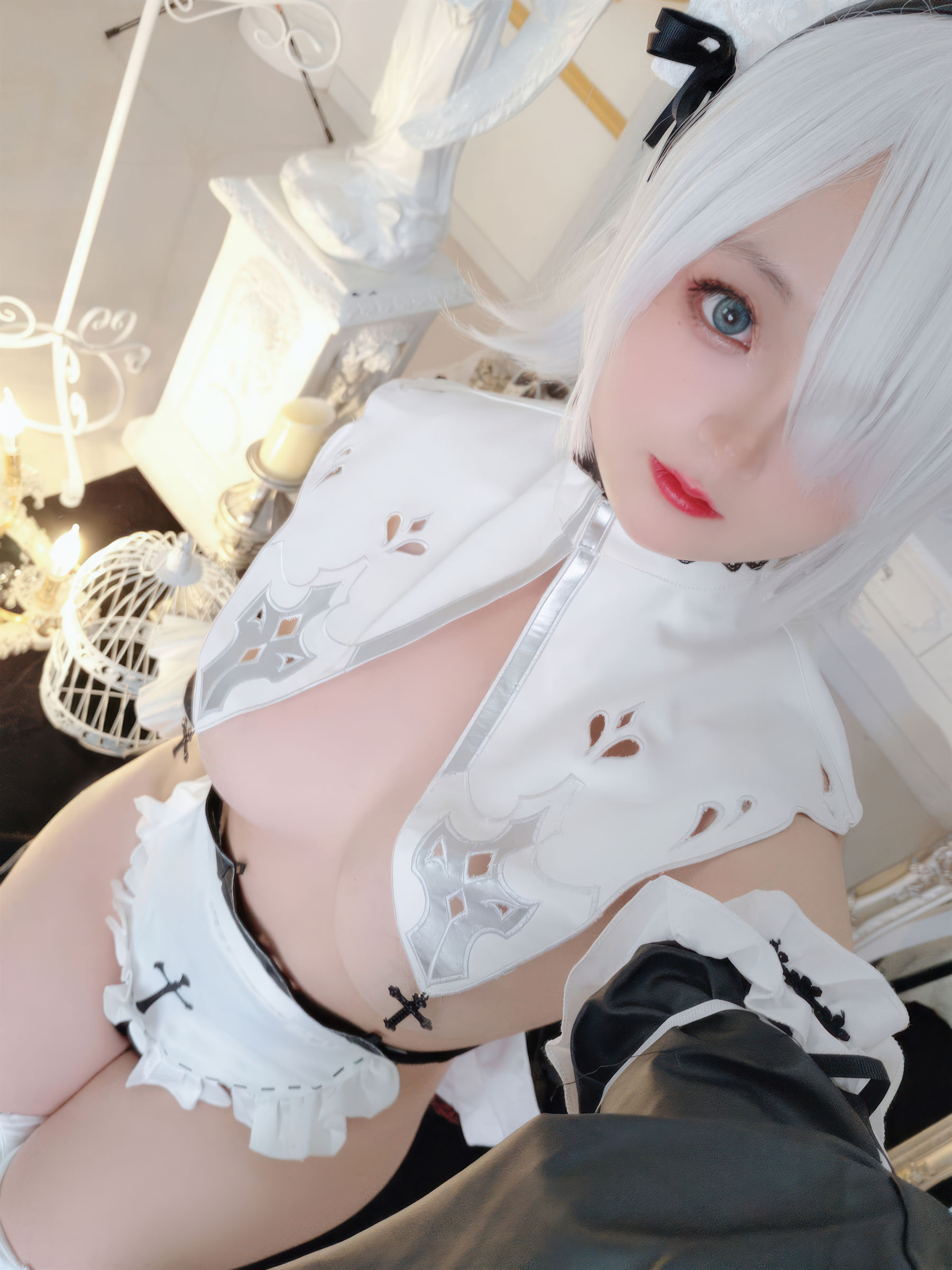 Cosplay 日奈娇 - 2B奶盖女仆/(86P)