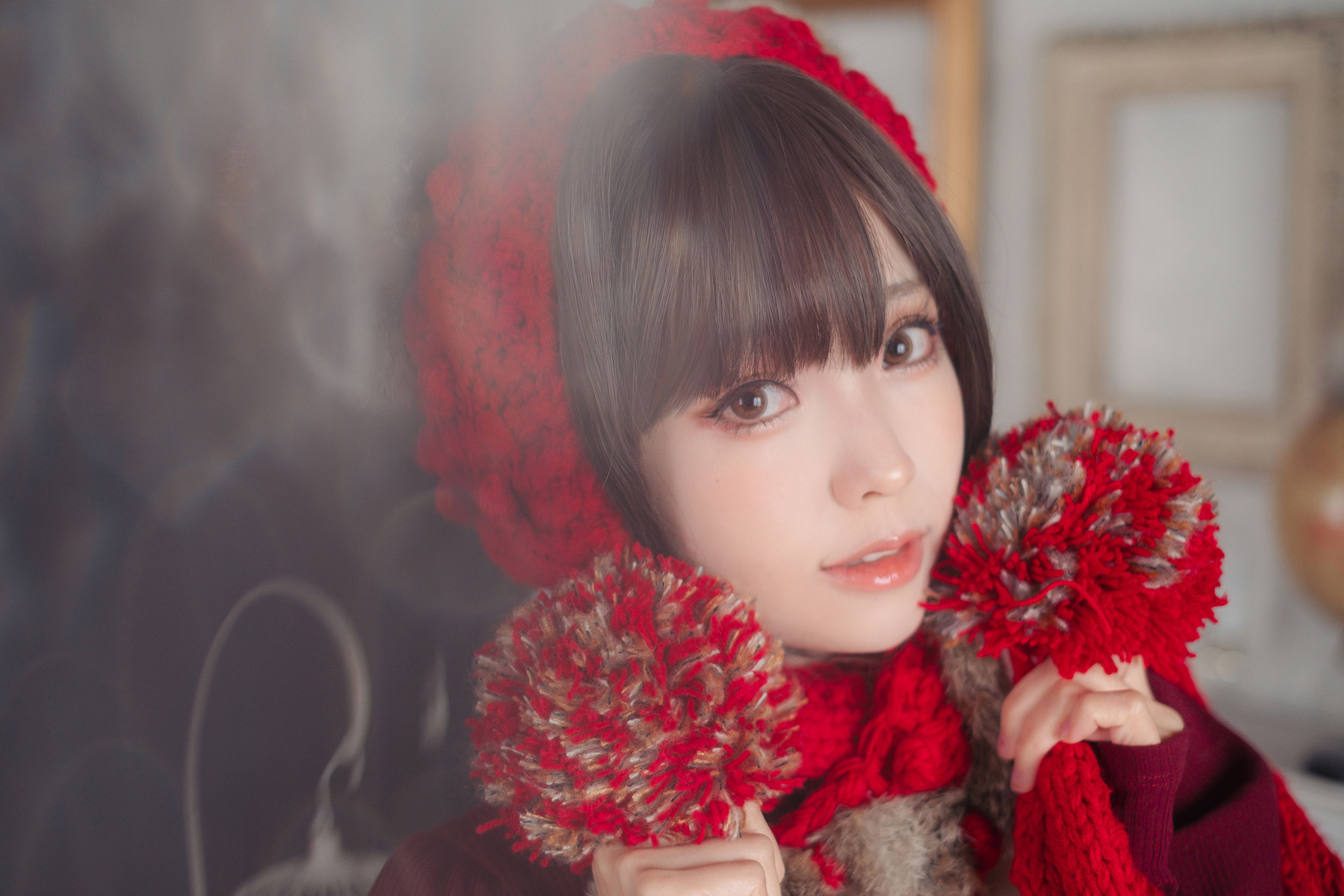 Ely_eee (ElyEE子) - 红色 KNITTING/(52P)