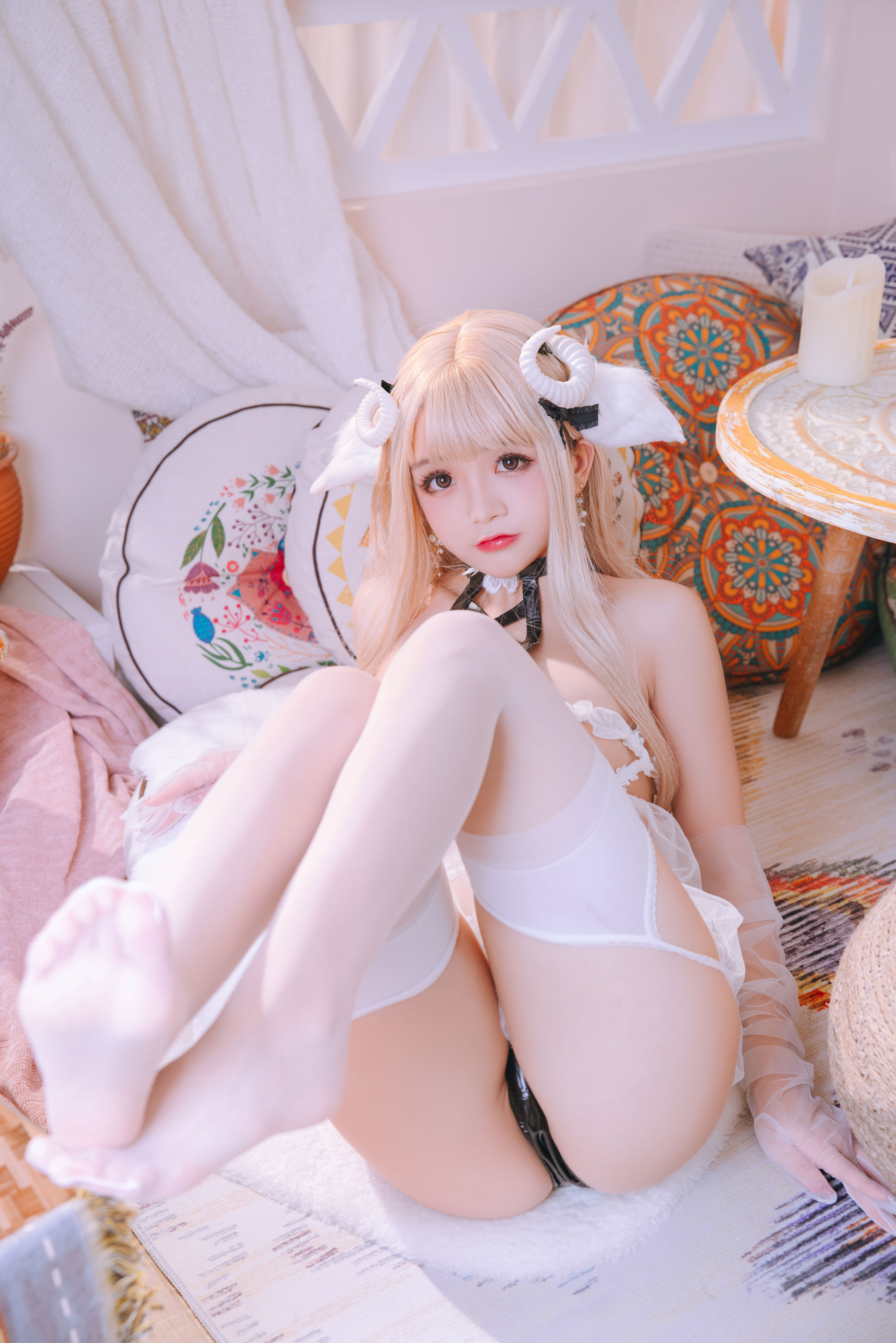 Cosplay 日奈娇 - 白小绵羊/(40P)