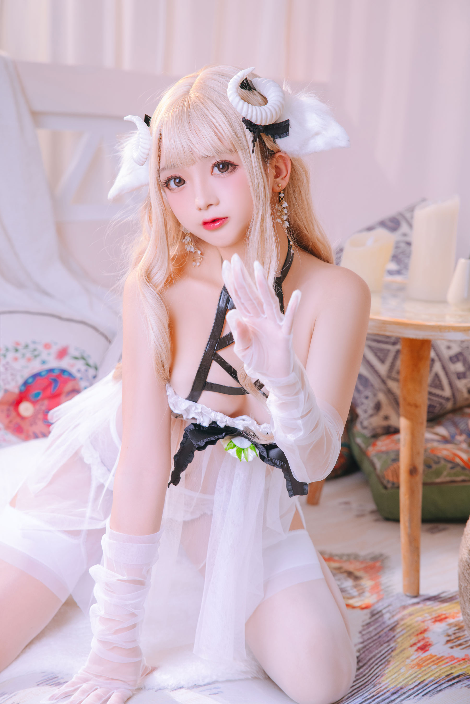 Cosplay 日奈娇 - 白小绵羊/(40P)