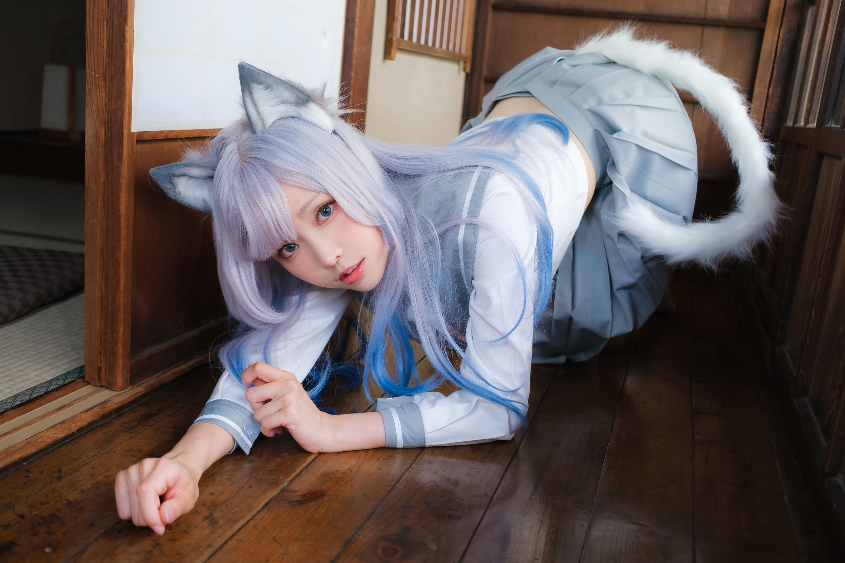 Ely_eee (ElyEE子) - Veranda White Cat緣廊白貓/(30P)