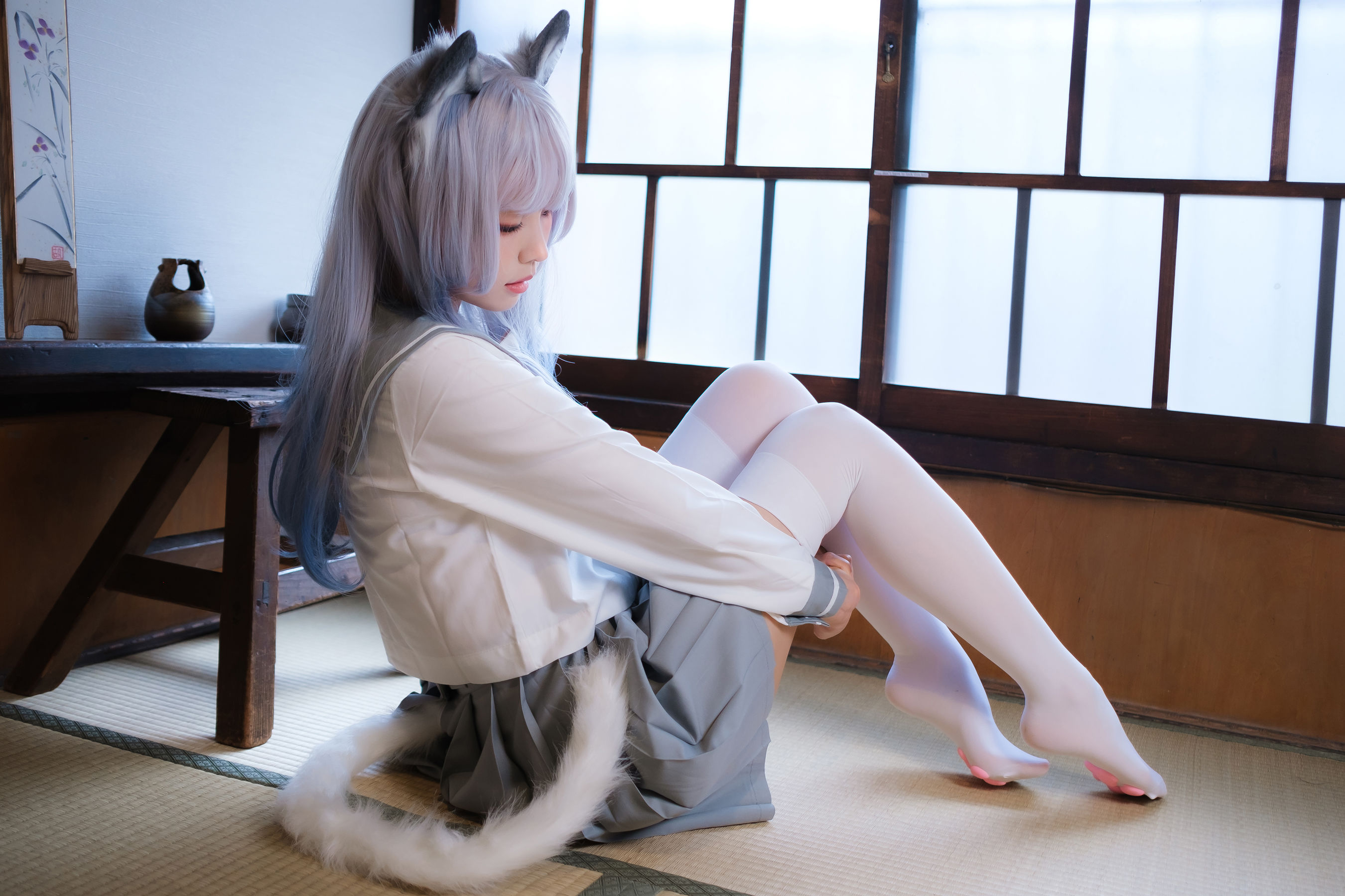 Ely_eee (ElyEE子) - Veranda White Cat緣廊白貓/(30P)