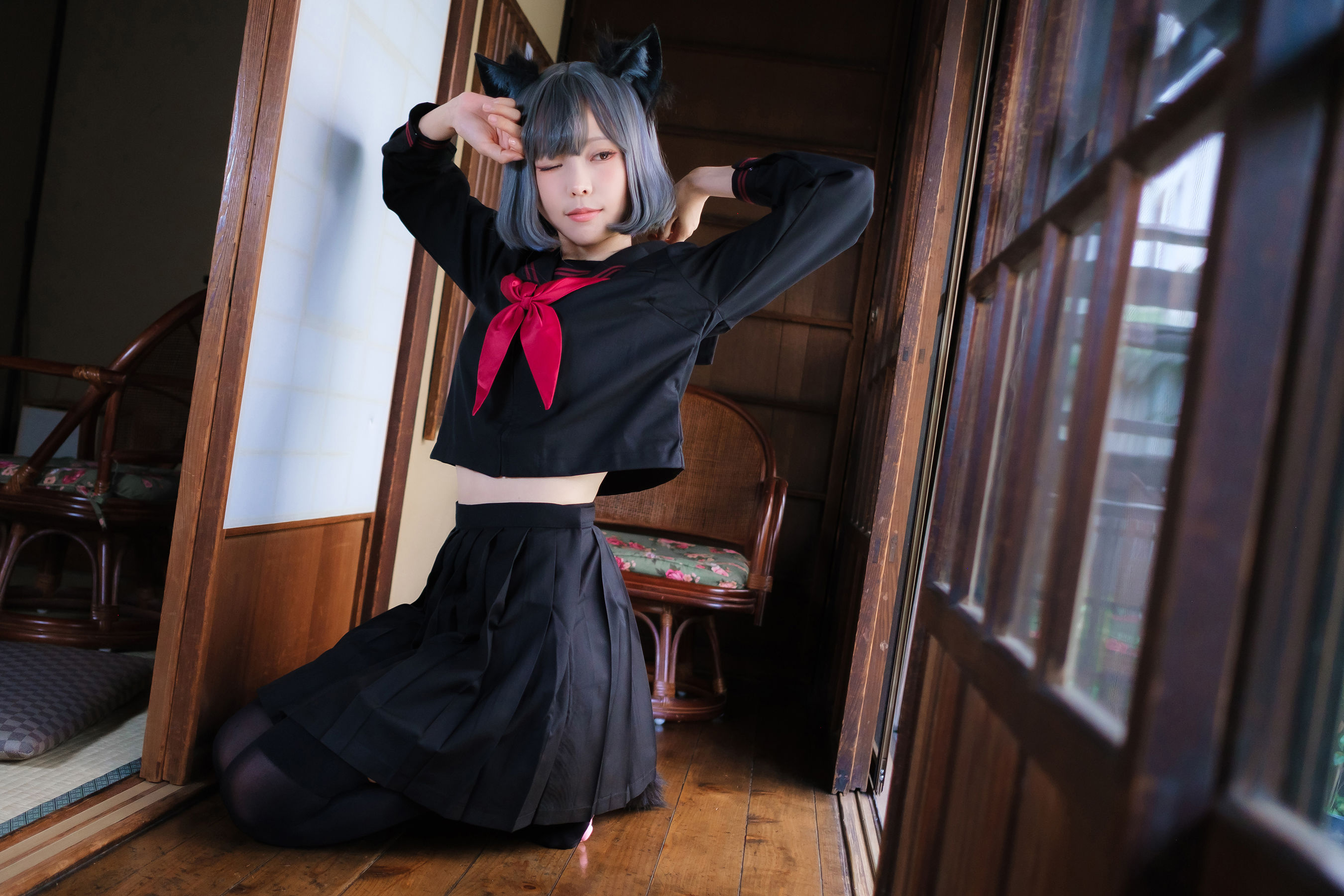 Ely_eee (ElyEE子) - Veranda Black Cat緣廊黑貓/(34P)