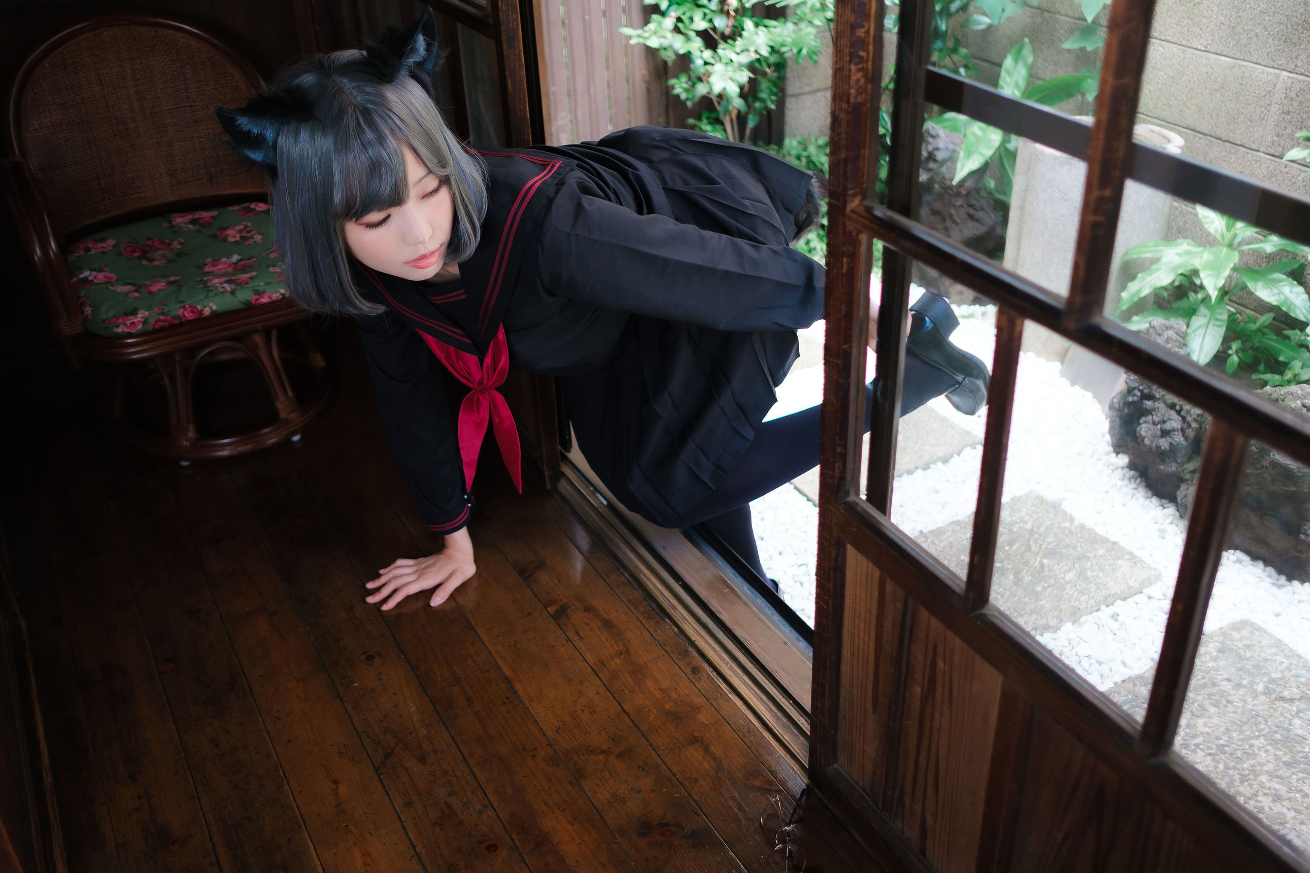 Ely_eee (ElyEE子) - Veranda Black Cat緣廊黑貓/(34P)