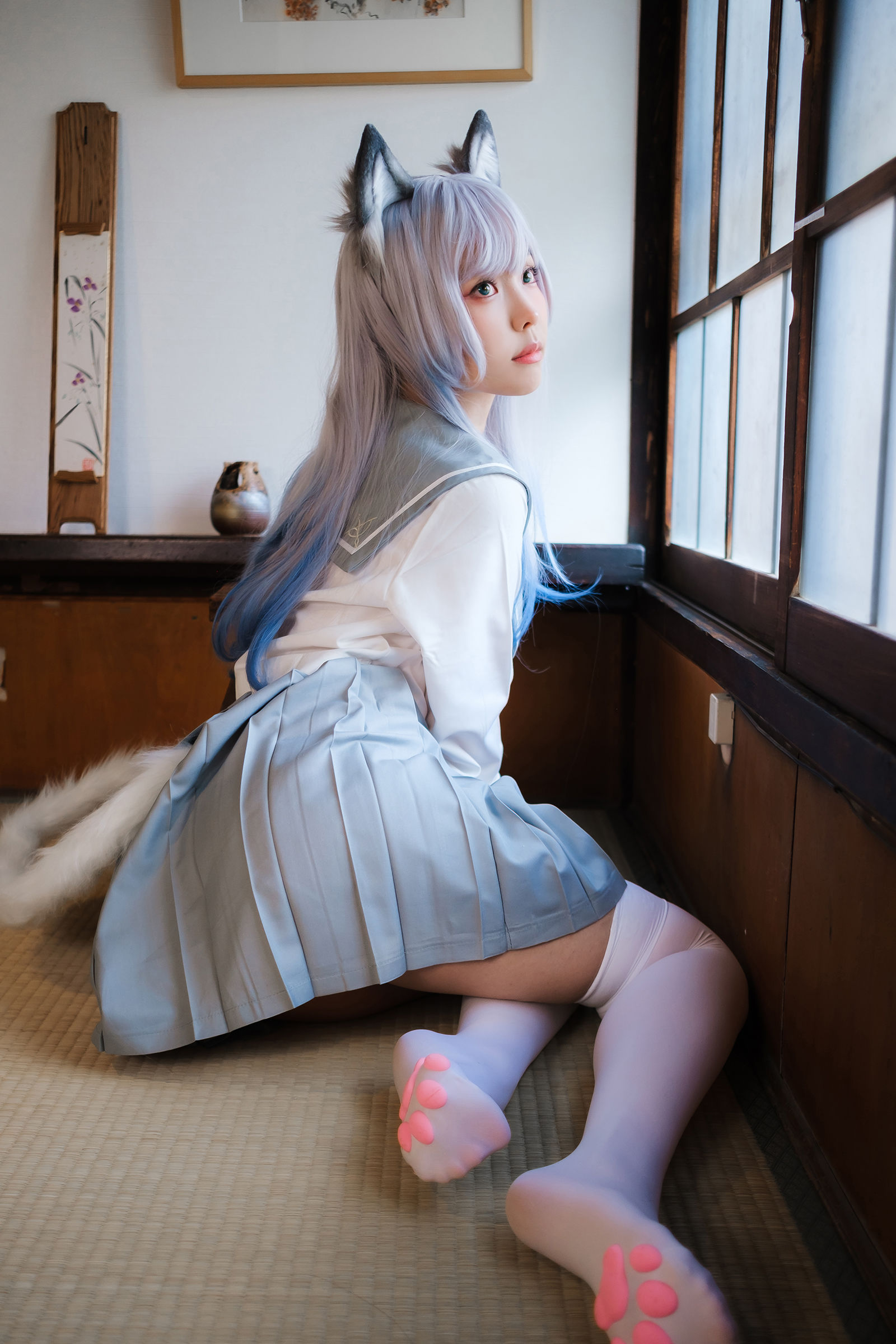 Ely_eee (ElyEE子) - Veranda White Cat緣廊白貓/(30P)