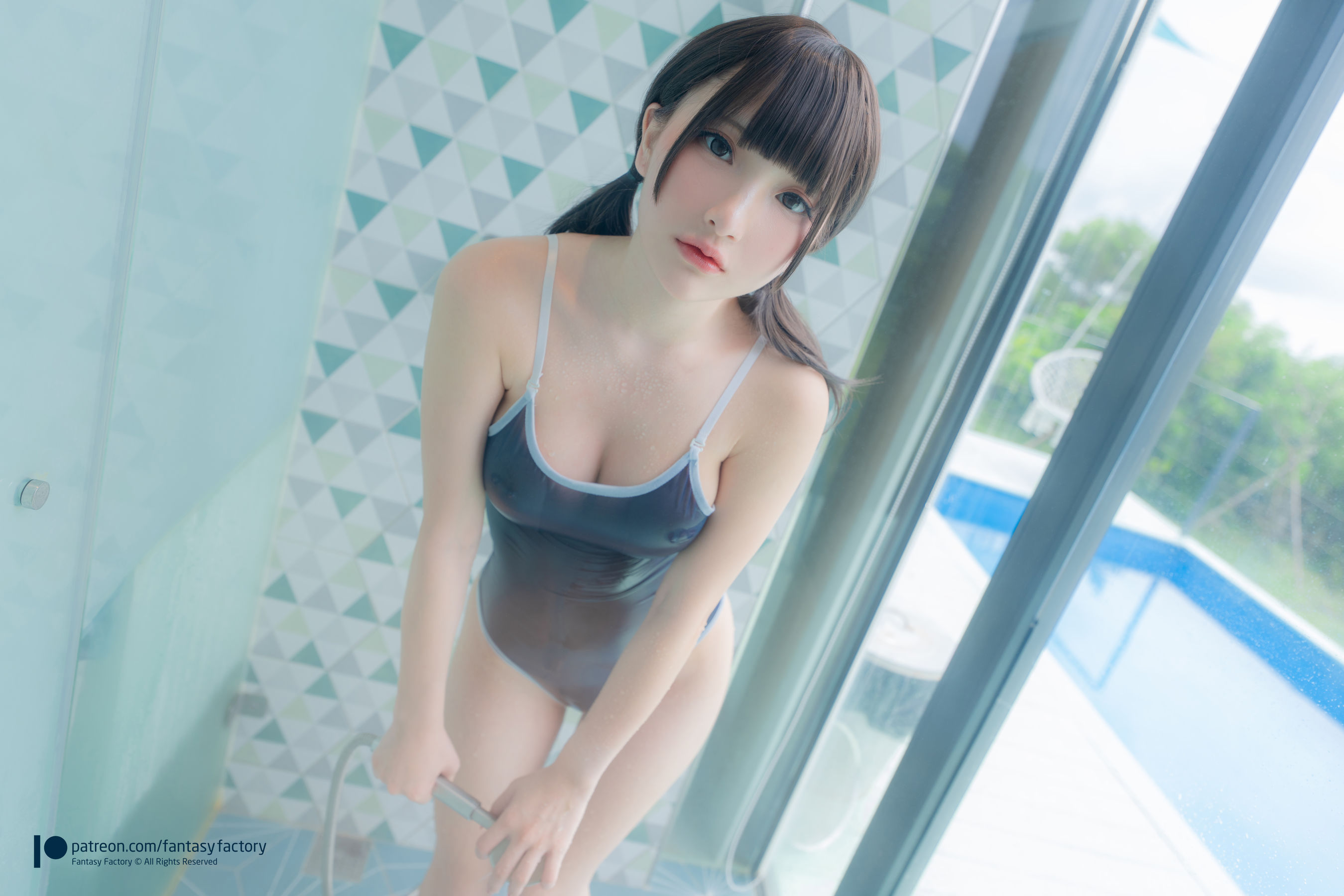 [Fantasy Factory] 小丁 Cosplay写真 - 2022.01 transparent school swimsuit/(25P)