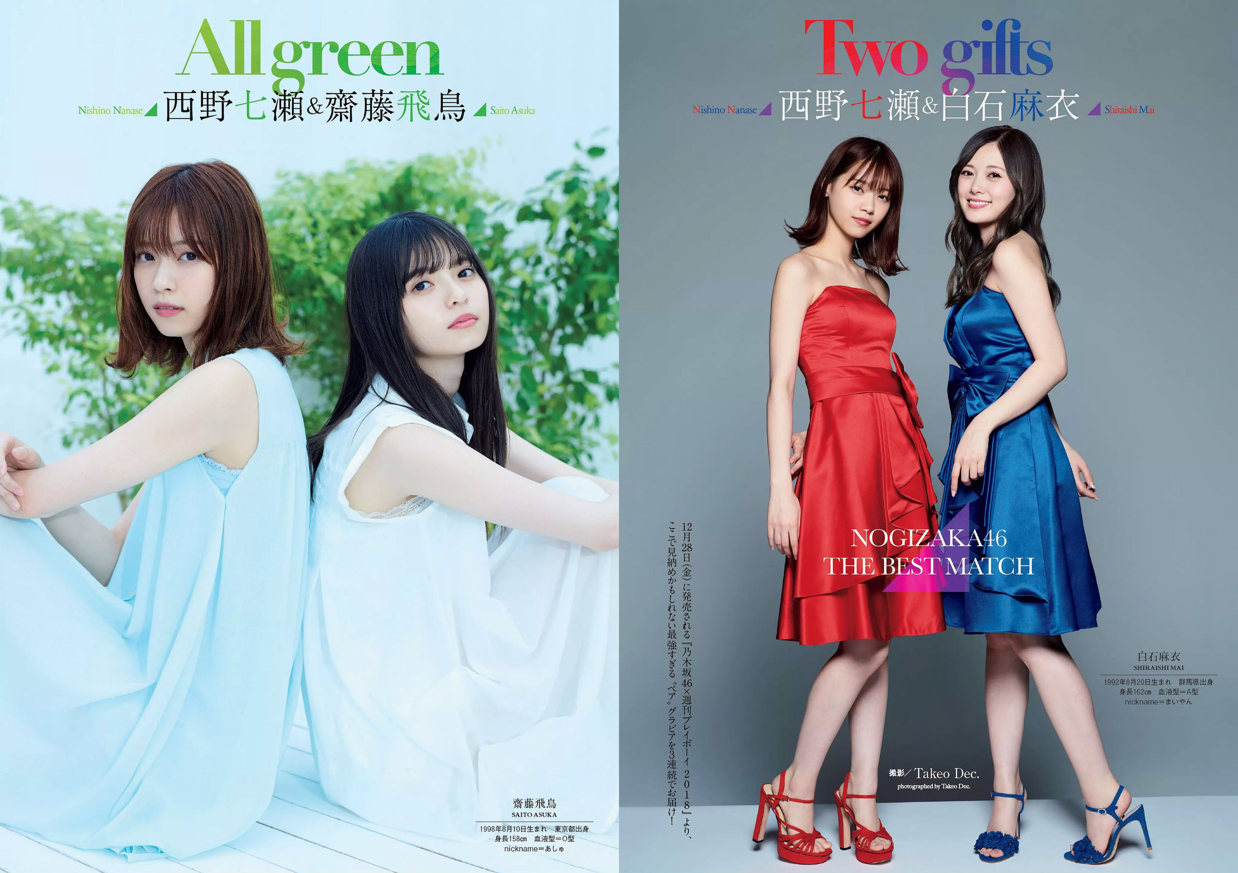 西野七瀬 傳谷英里香 大原優乃 忍野さら えなこ RENA 北野日奈子 [Weekly Playboy] 2019年No.01-02 写真杂志/(40P)