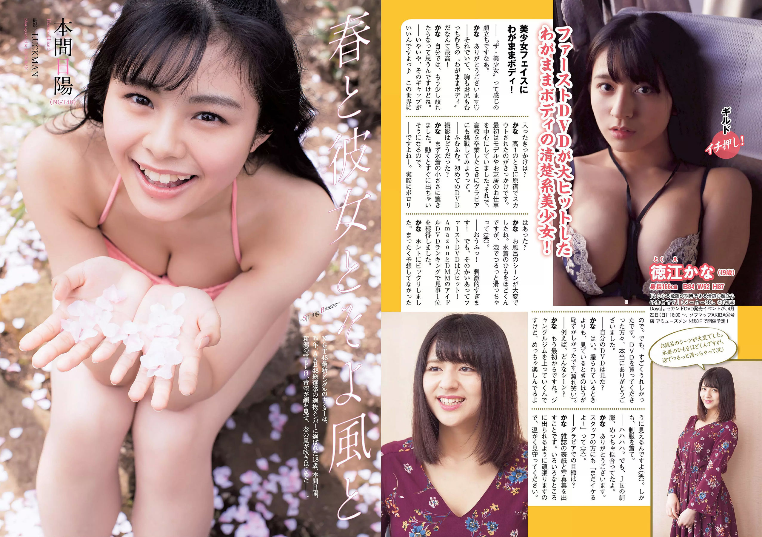 長濱ねる 沢すみれ 松田紗和 わちみなみ 本間日陽 齊藤英里 竹内佳菜子 [Weekly Playboy] 2018年No.17 写真杂志/(34P)