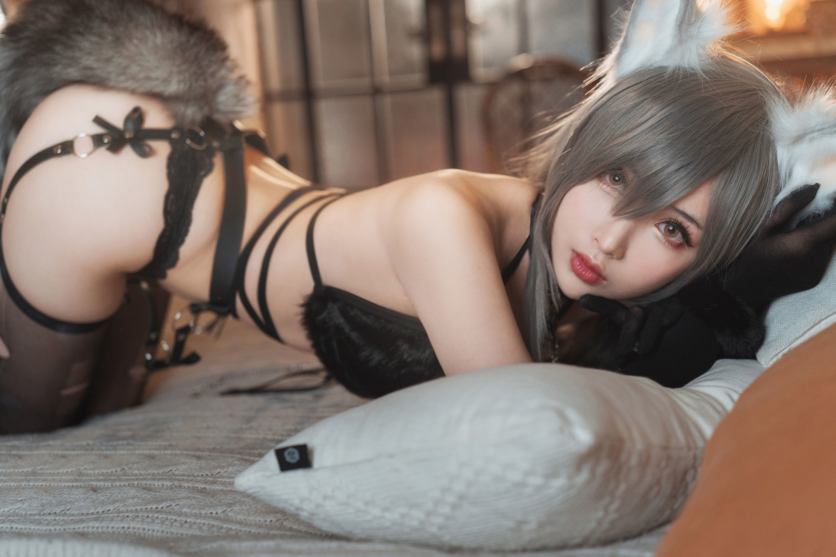 [网红COSER] COS福利rioko凉凉子 - 受伤的灰狼姐姐/(25P)