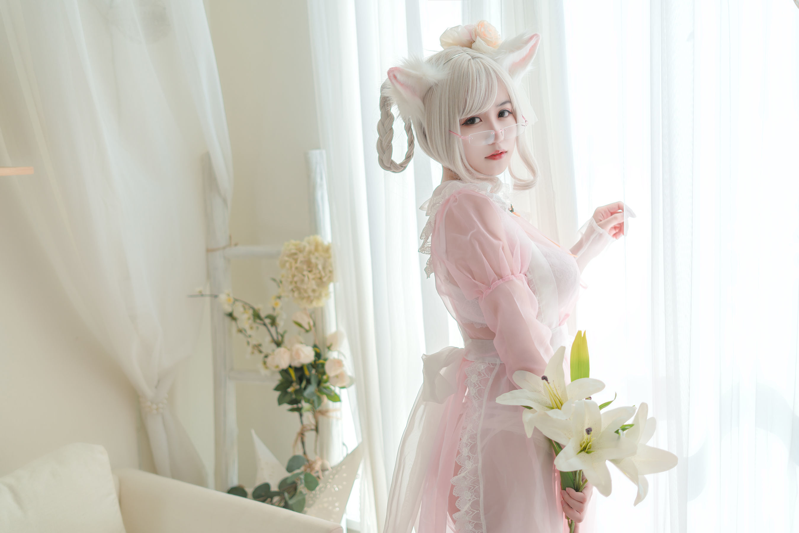 [网红COSER] 动漫博主小仓千代w - 透明粉色女仆/(24P)