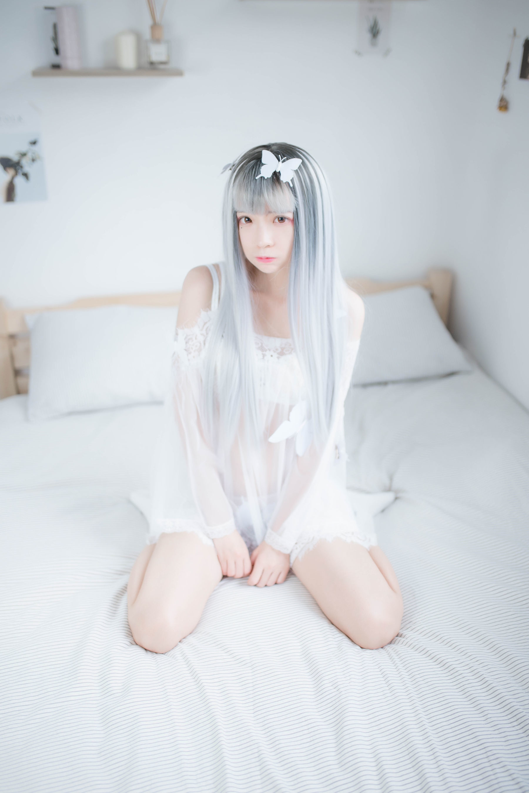 [网红COSER] 疯猫ss - 透明白纱/(33P)