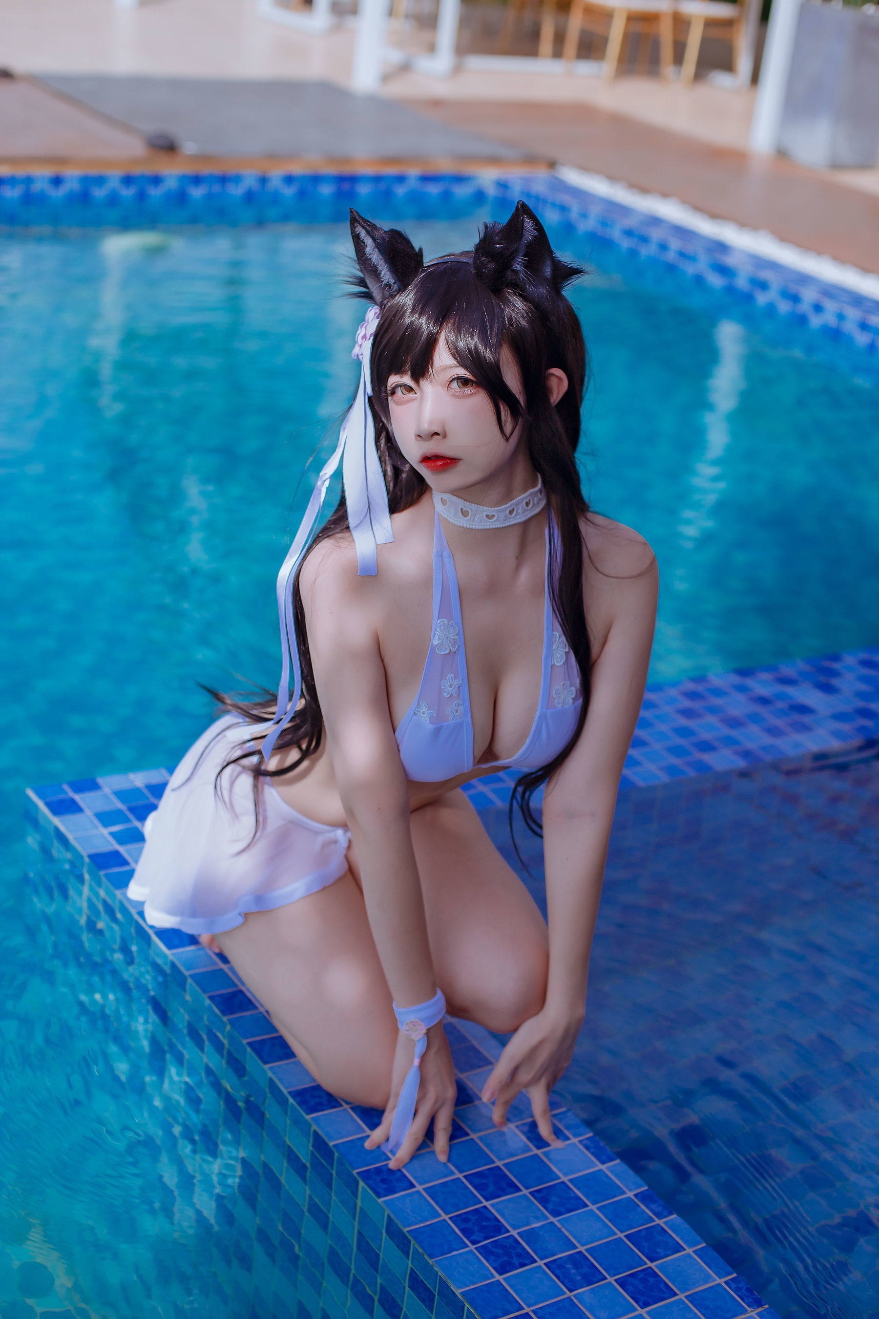 [网红COSER] 人气Coser二佐Nisa - 犬之眷之碧蓝爱宕 泳装/(18P)