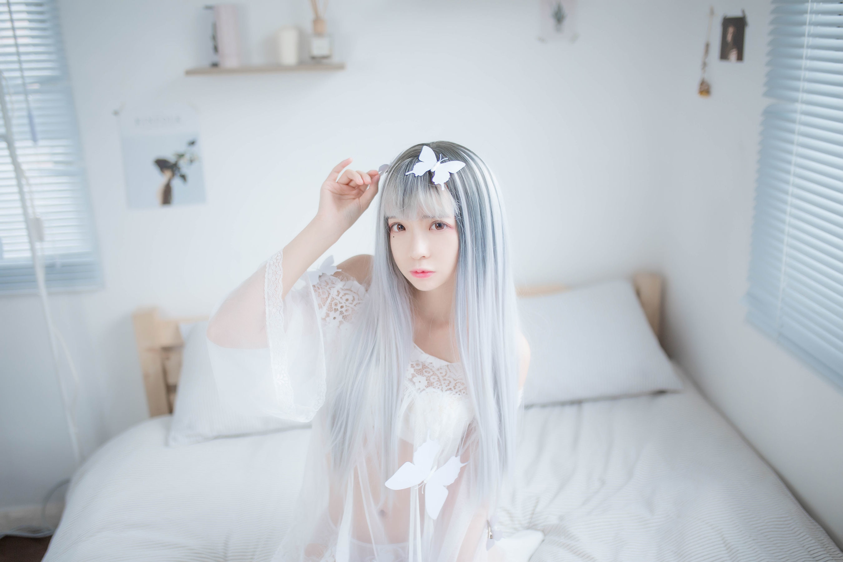 [网红COSER] 疯猫ss - 透明白纱/(33P)