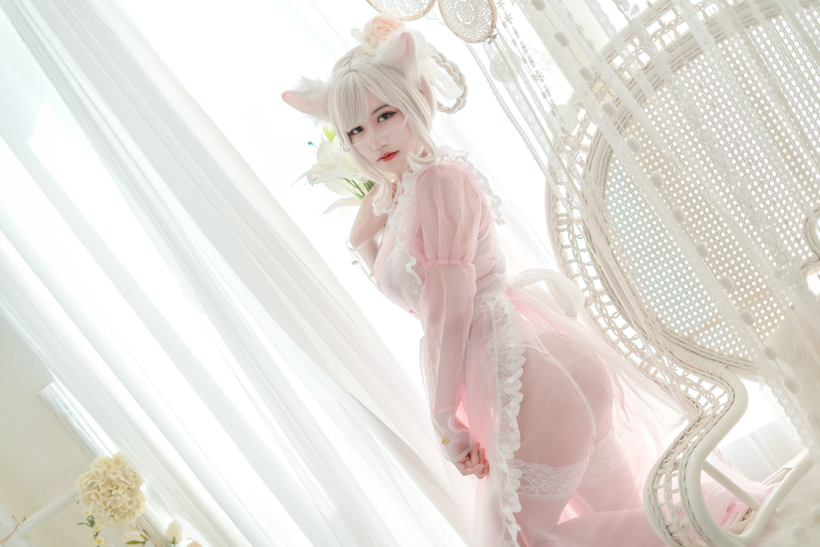 [网红COSER] 动漫博主小仓千代w - 透明粉色女仆/(24P)