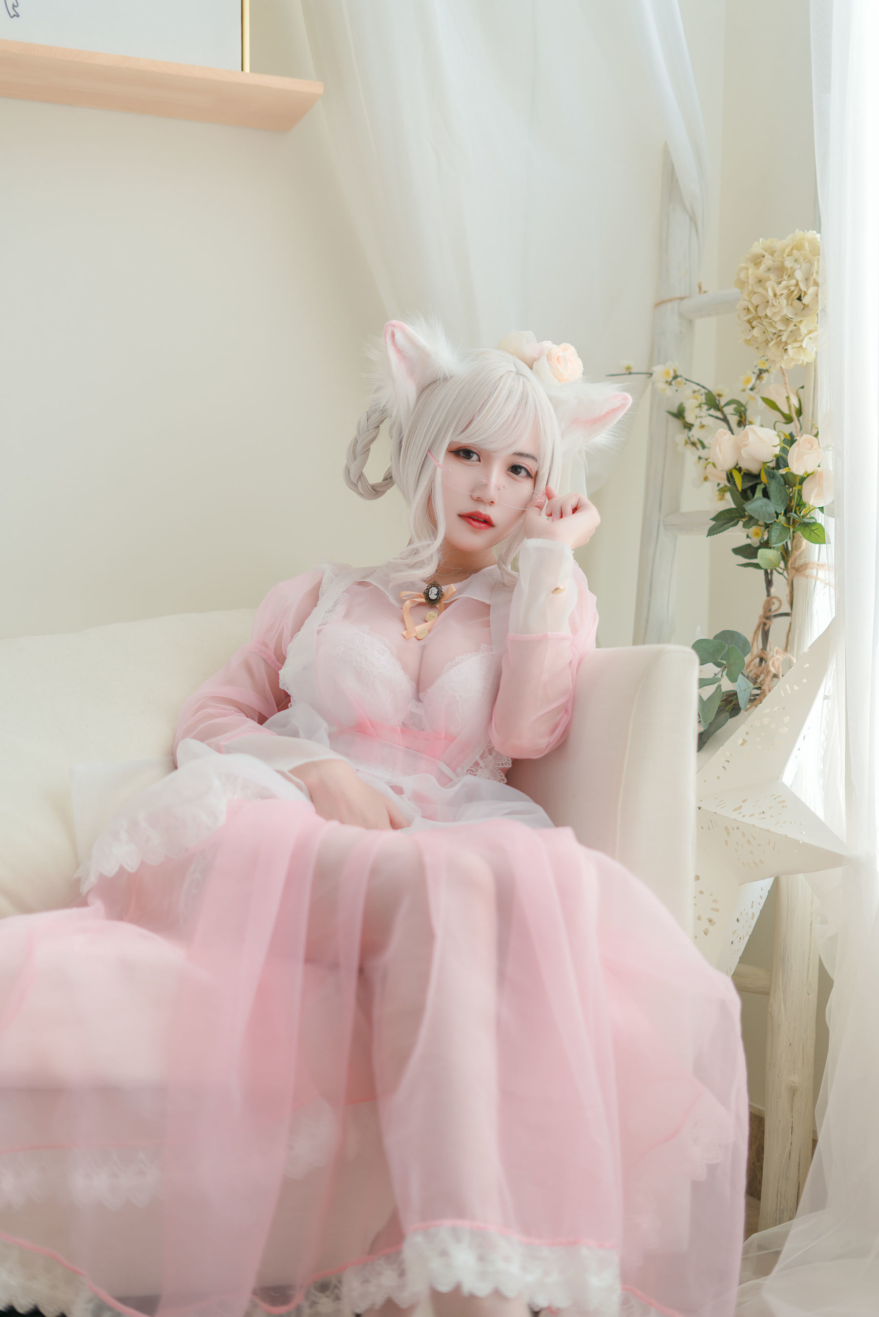 [网红COSER] 动漫博主小仓千代w - 透明粉色女仆/(24P)