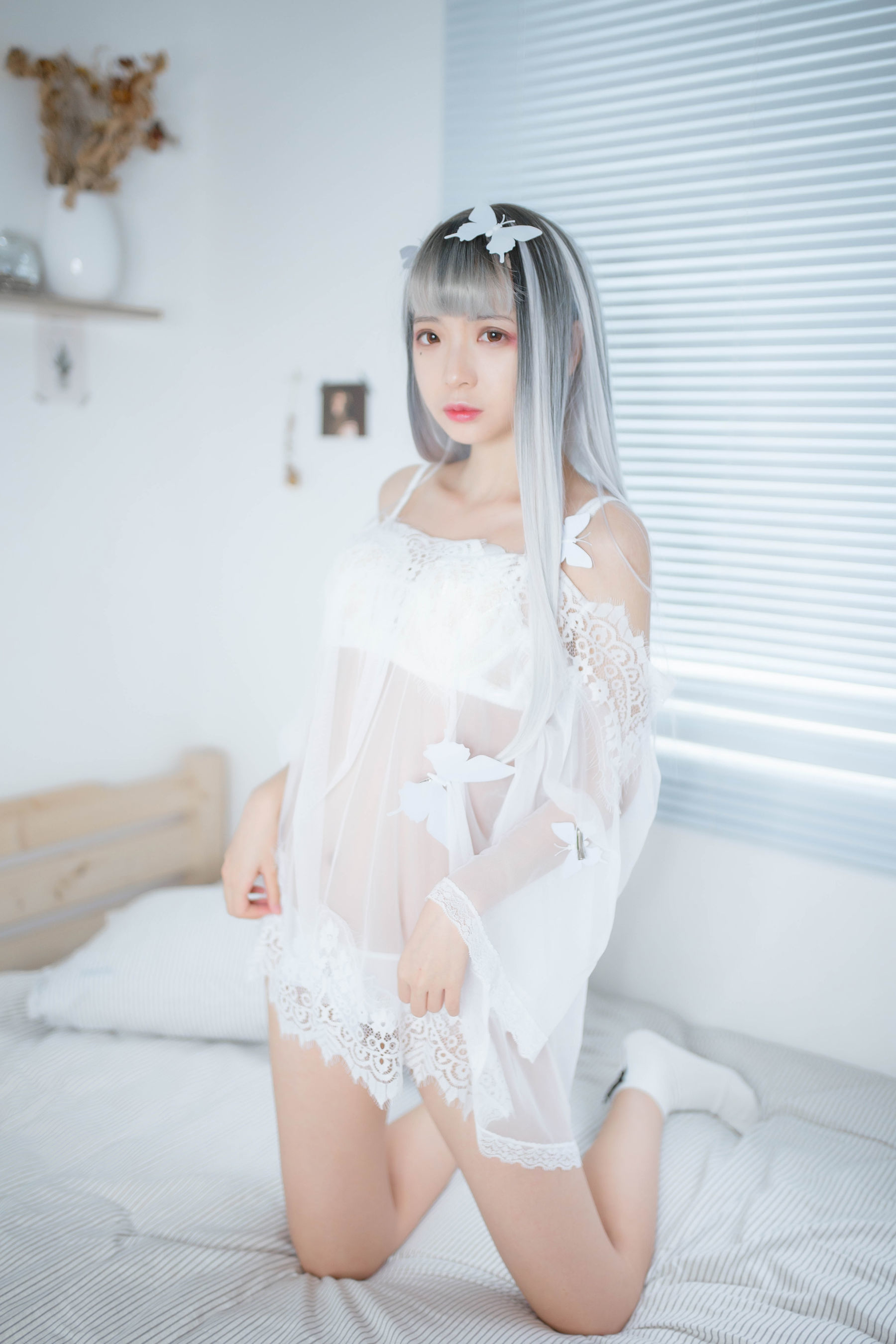 [网红COSER] 疯猫ss - 透明白纱/(33P)