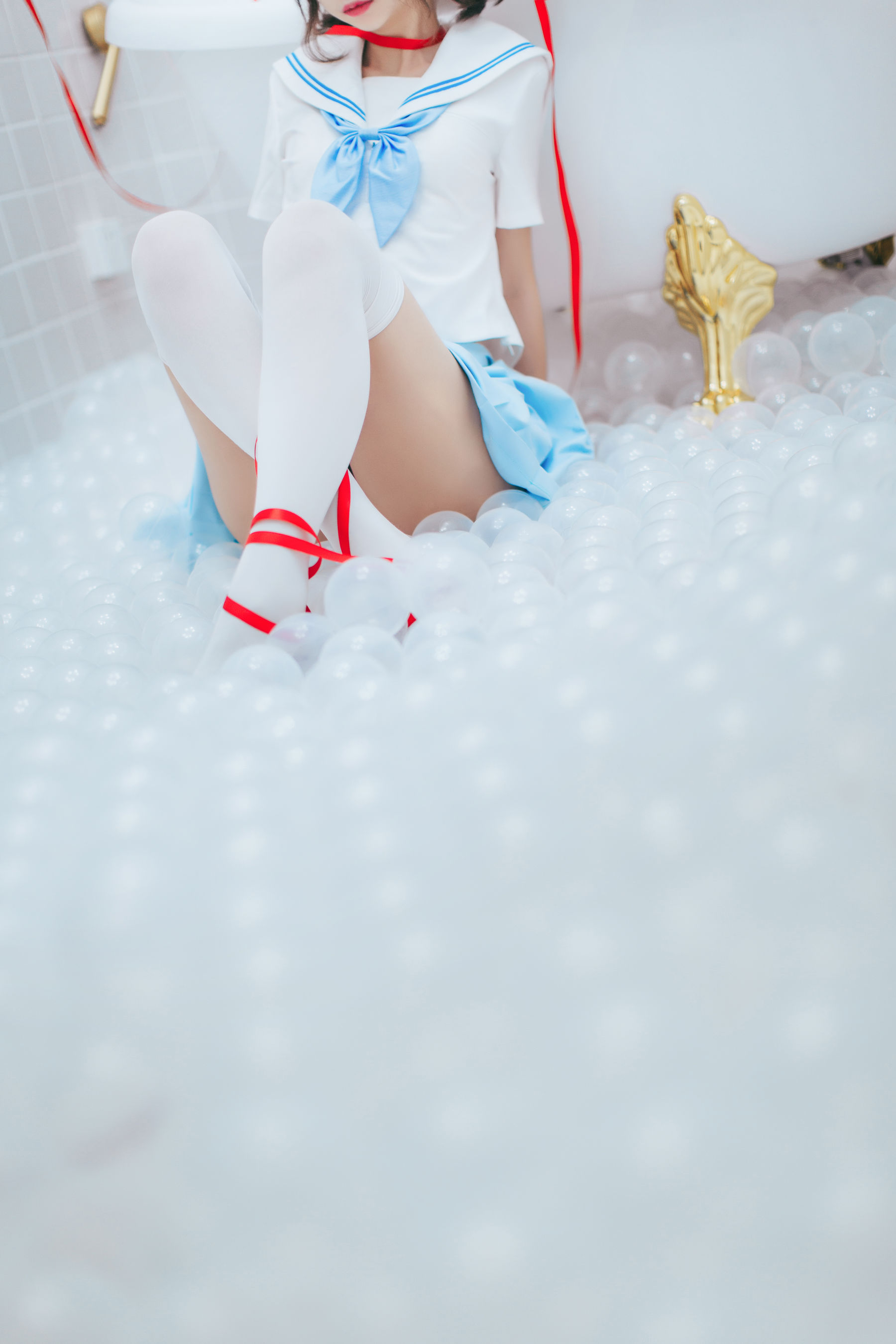 [Cosplay写真] 疯猫ss - 浴室JK/(21P)