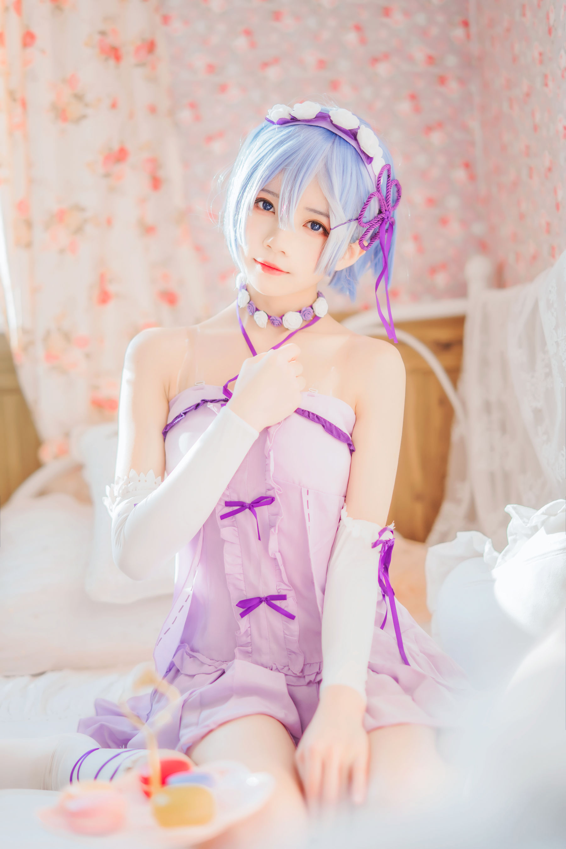 [Cosplay写真] 桜桃喵 - 蕾姆小睡裙/(40P)