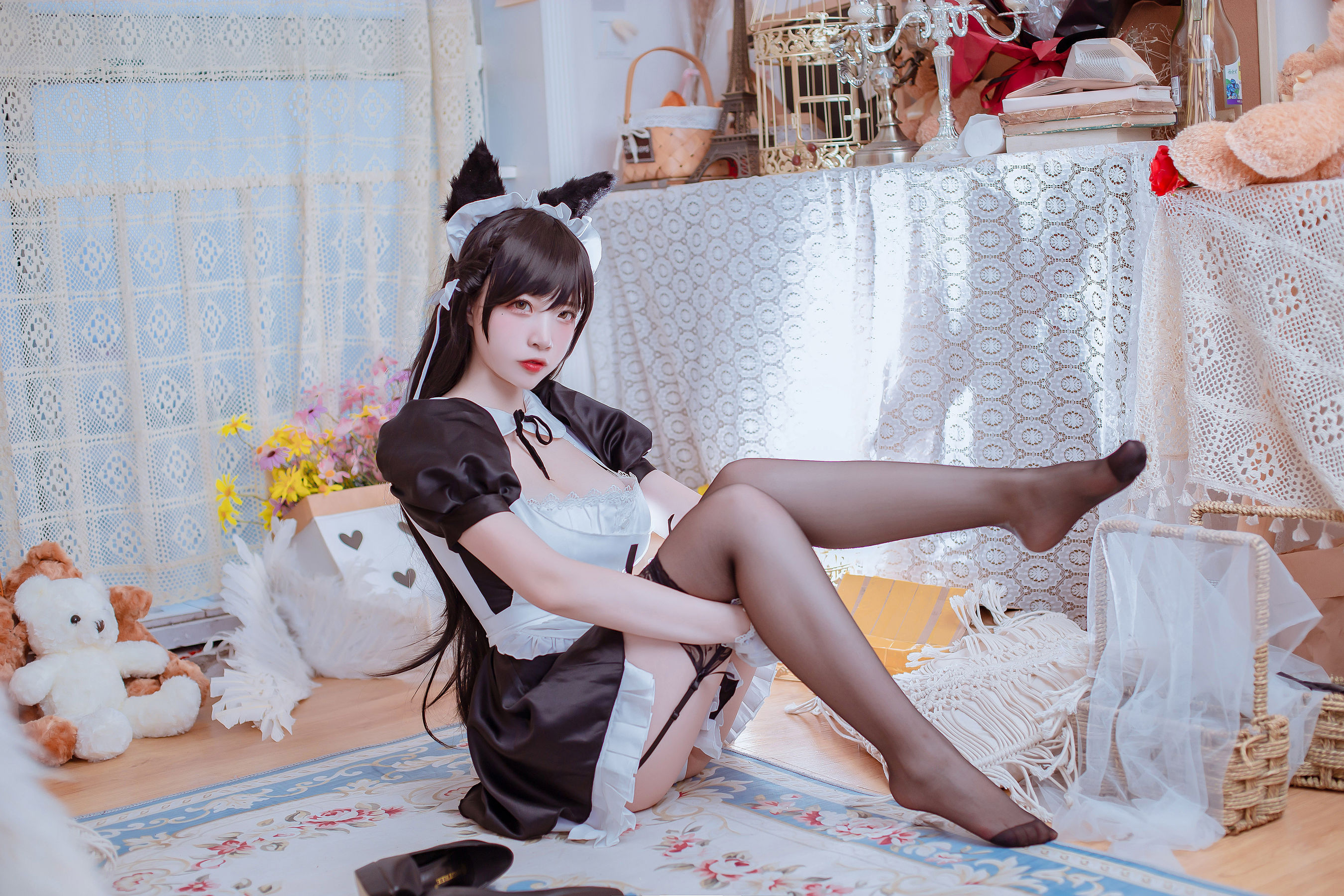 [Cosplay写真] 人气Coser二佐Nisa - 犬之眷之碧蓝爱宕 女仆/(19P)