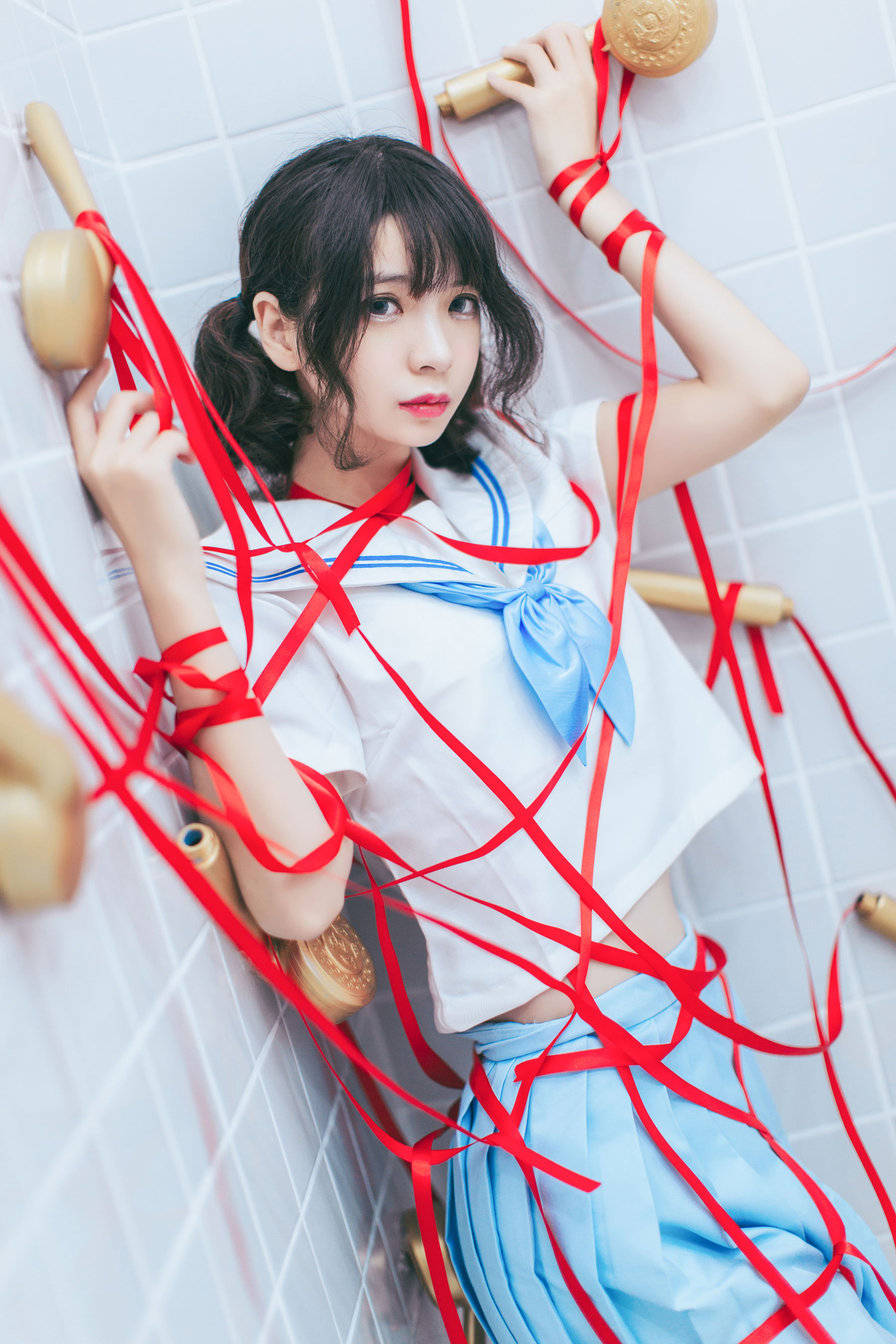 [Cosplay写真] 疯猫ss - 浴室JK/(21P)