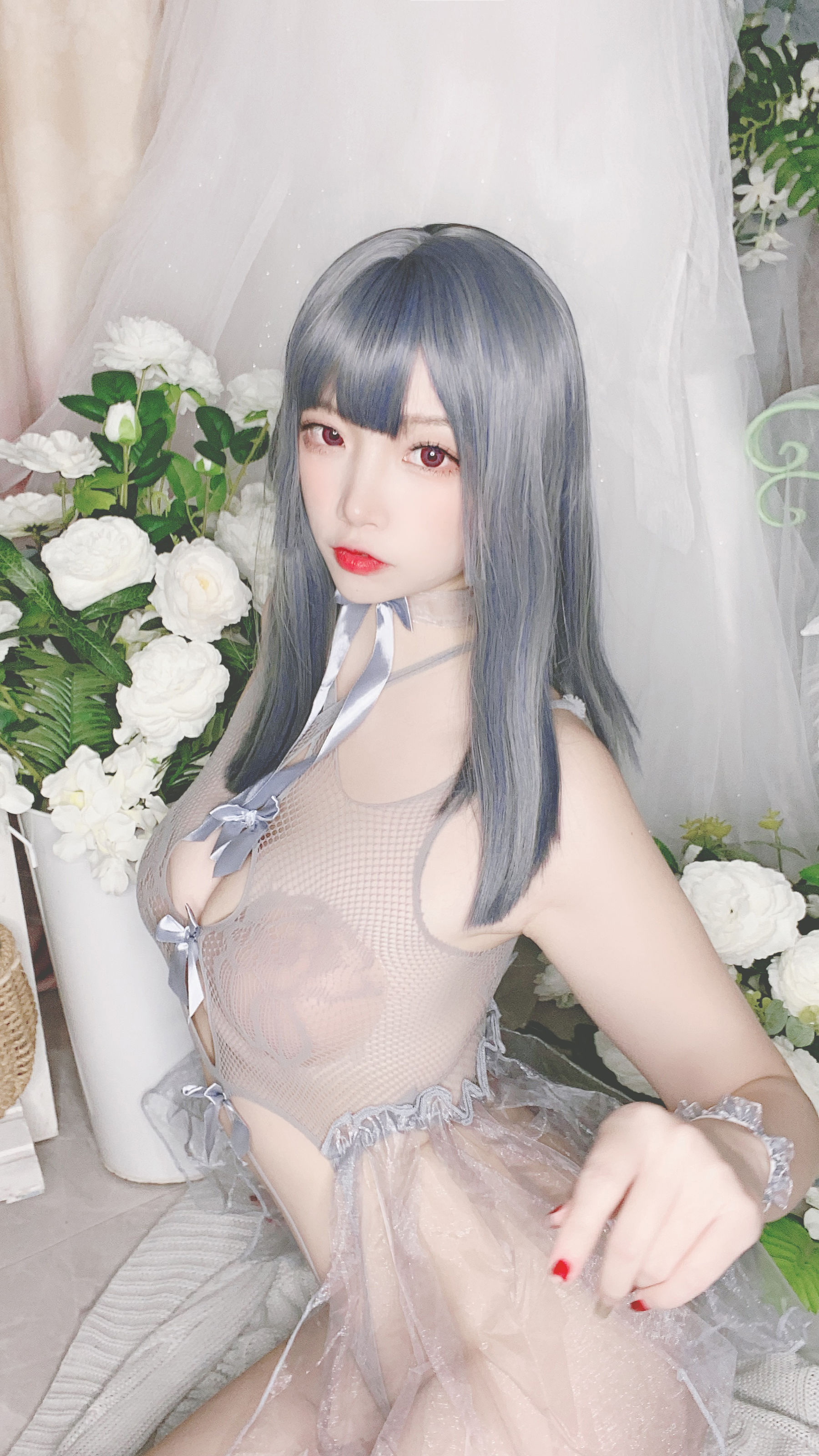 [Cosplay写真] 人气Coser二佐Nisa - 蓝色网状比基尼/(38P)