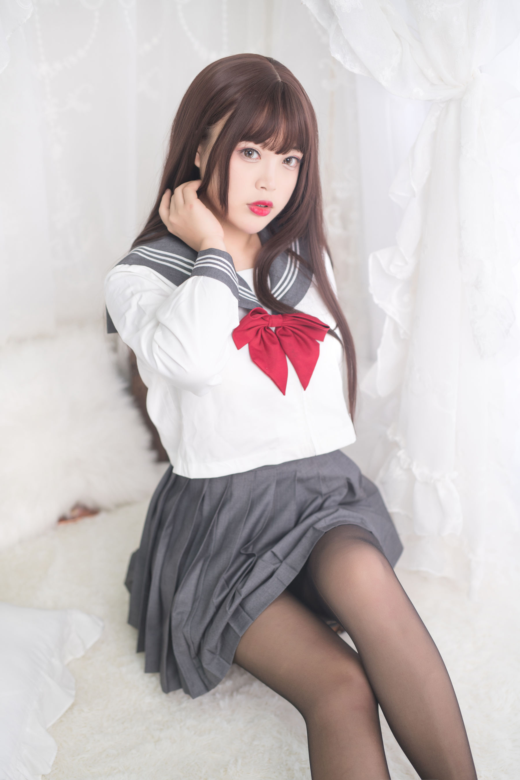 [Cosplay写真] 萌系小姐姐-白烨- - 黑丝制服少女/(60P)