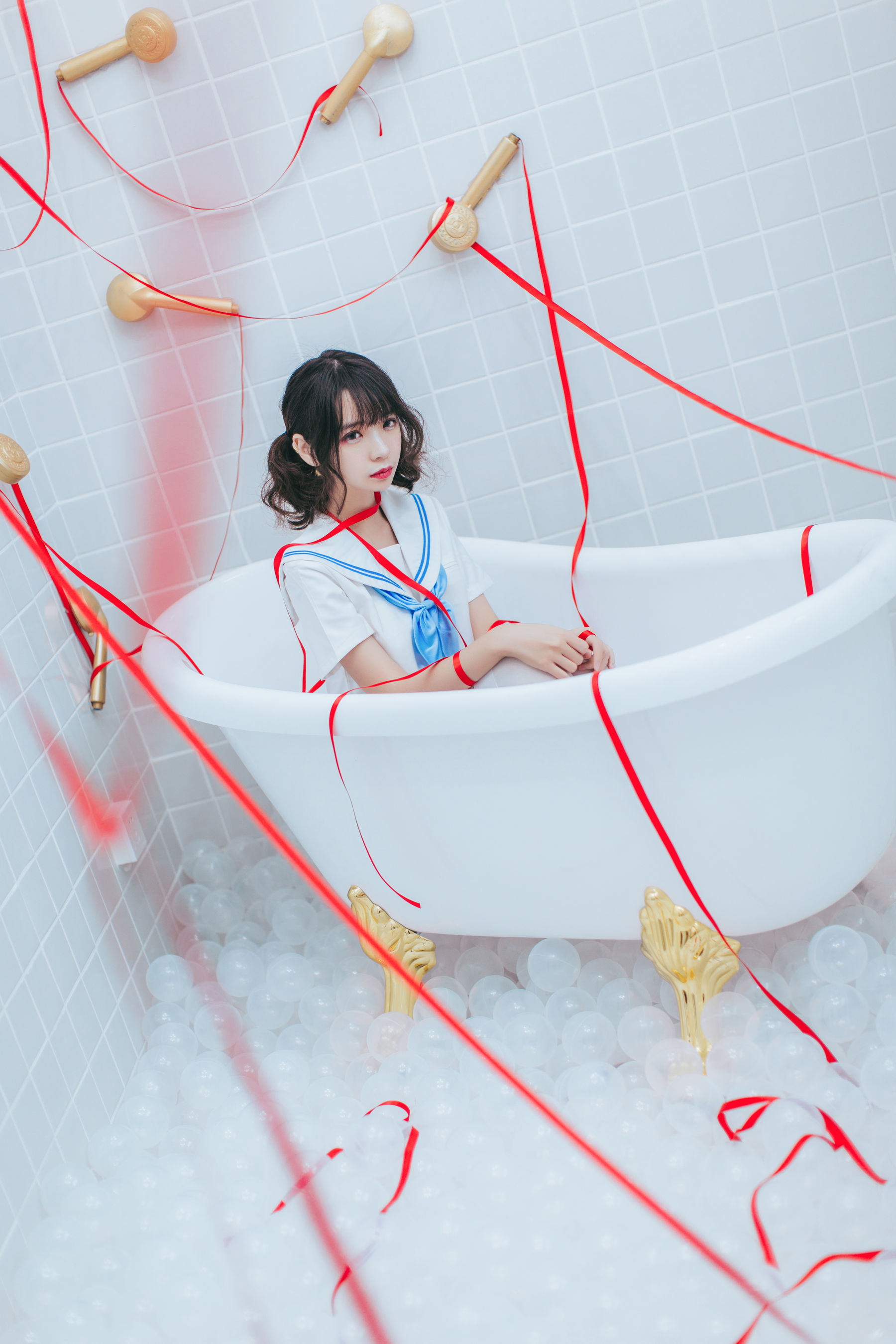 [Cosplay写真] 疯猫ss - 浴室JK/(21P)