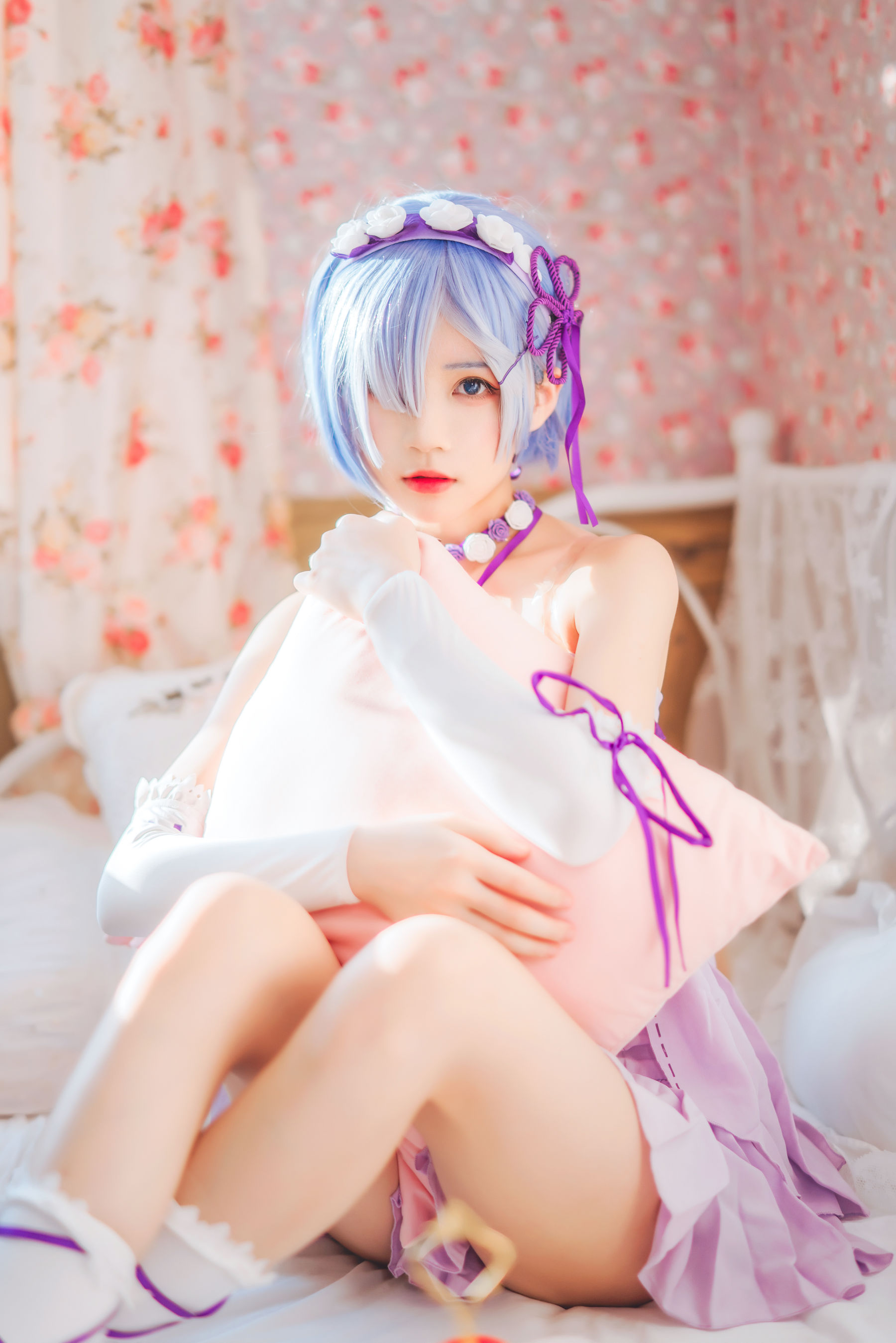 [Cosplay写真] 桜桃喵 - 蕾姆小睡裙/(40P)