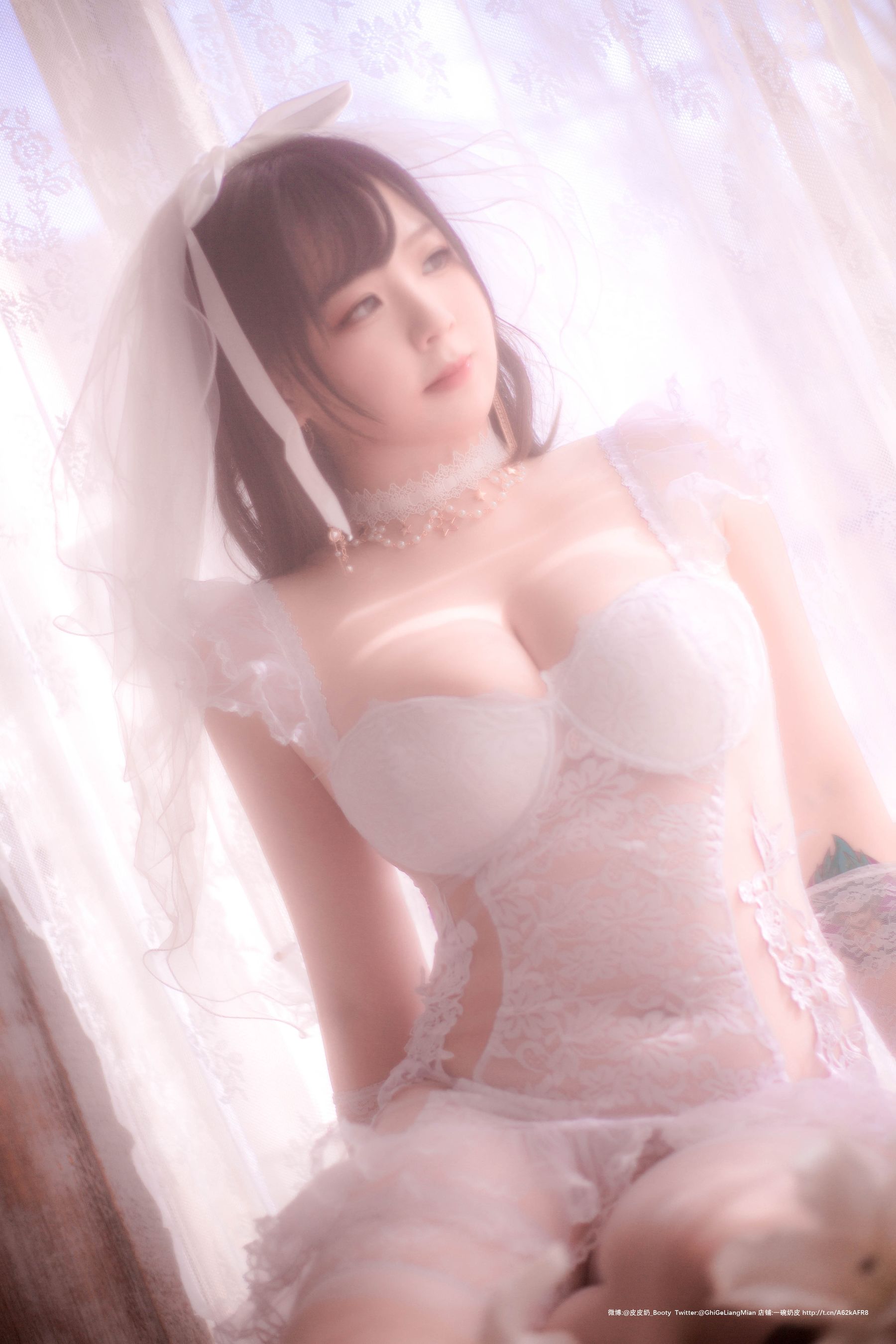 [Cosplay写真] 皮皮奶可可爱了啦 - 朦胧婚纱/(66P)