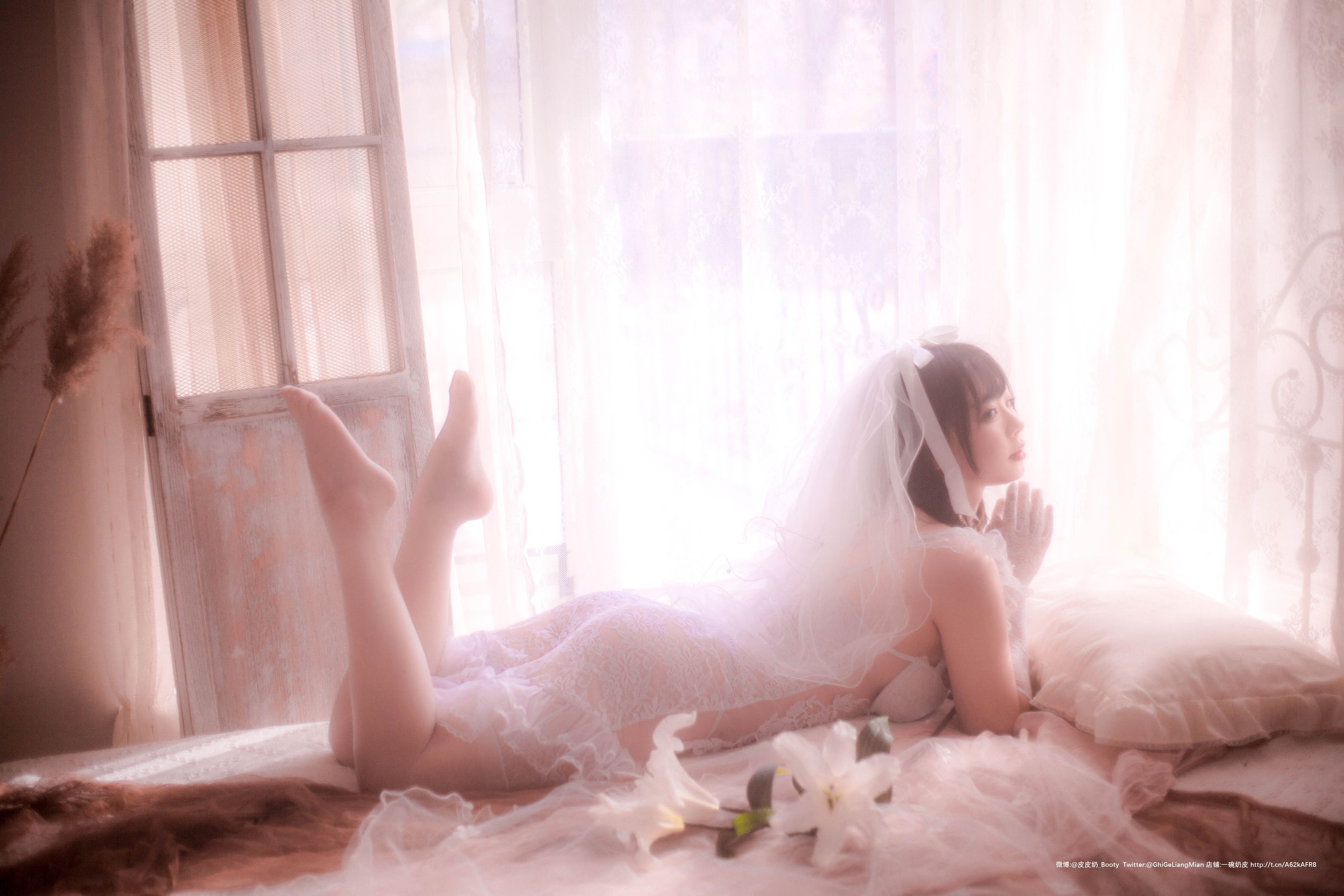 [Cosplay写真] 皮皮奶可可爱了啦 - 朦胧婚纱/(66P)