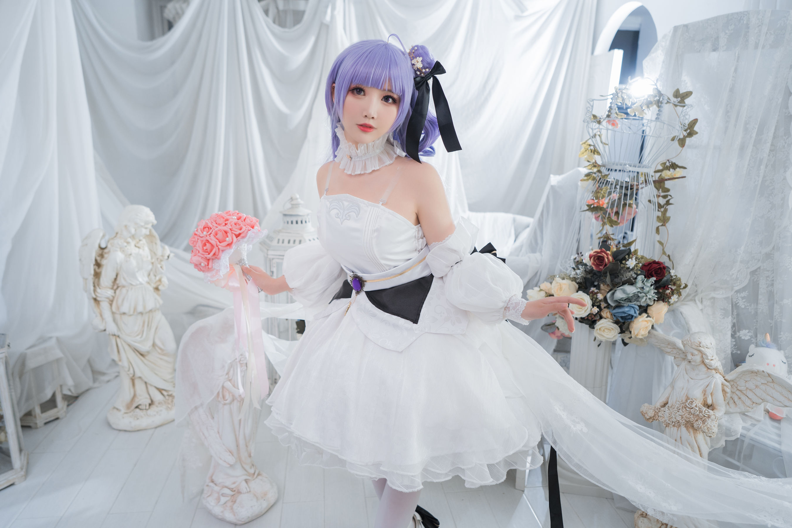 [Cosplay写真] 可爱人气Coser面饼仙儿 - 独角兽婚纱/(14P)