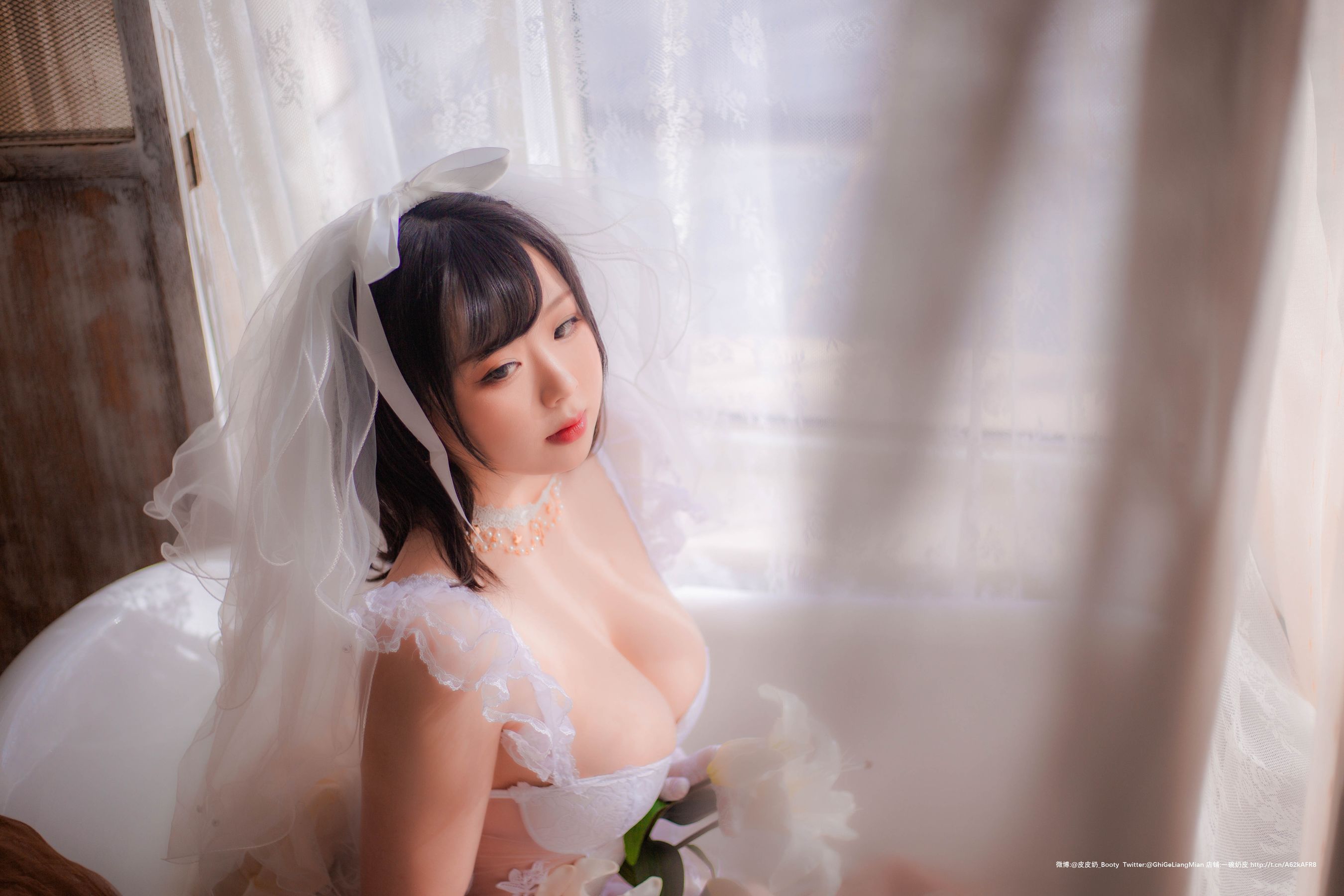 [Cosplay写真] 皮皮奶可可爱了啦 - 朦胧婚纱/(66P)