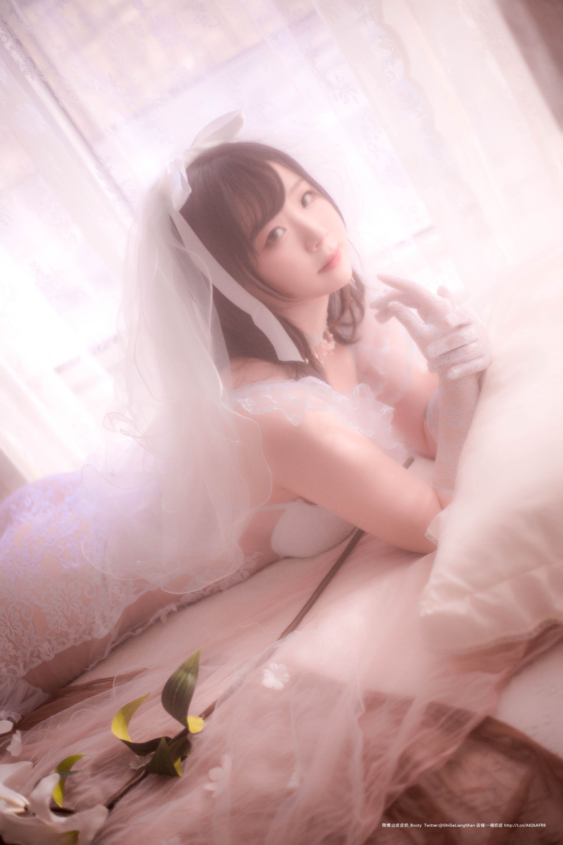 [Cosplay写真] 皮皮奶可可爱了啦 - 朦胧婚纱/(66P)