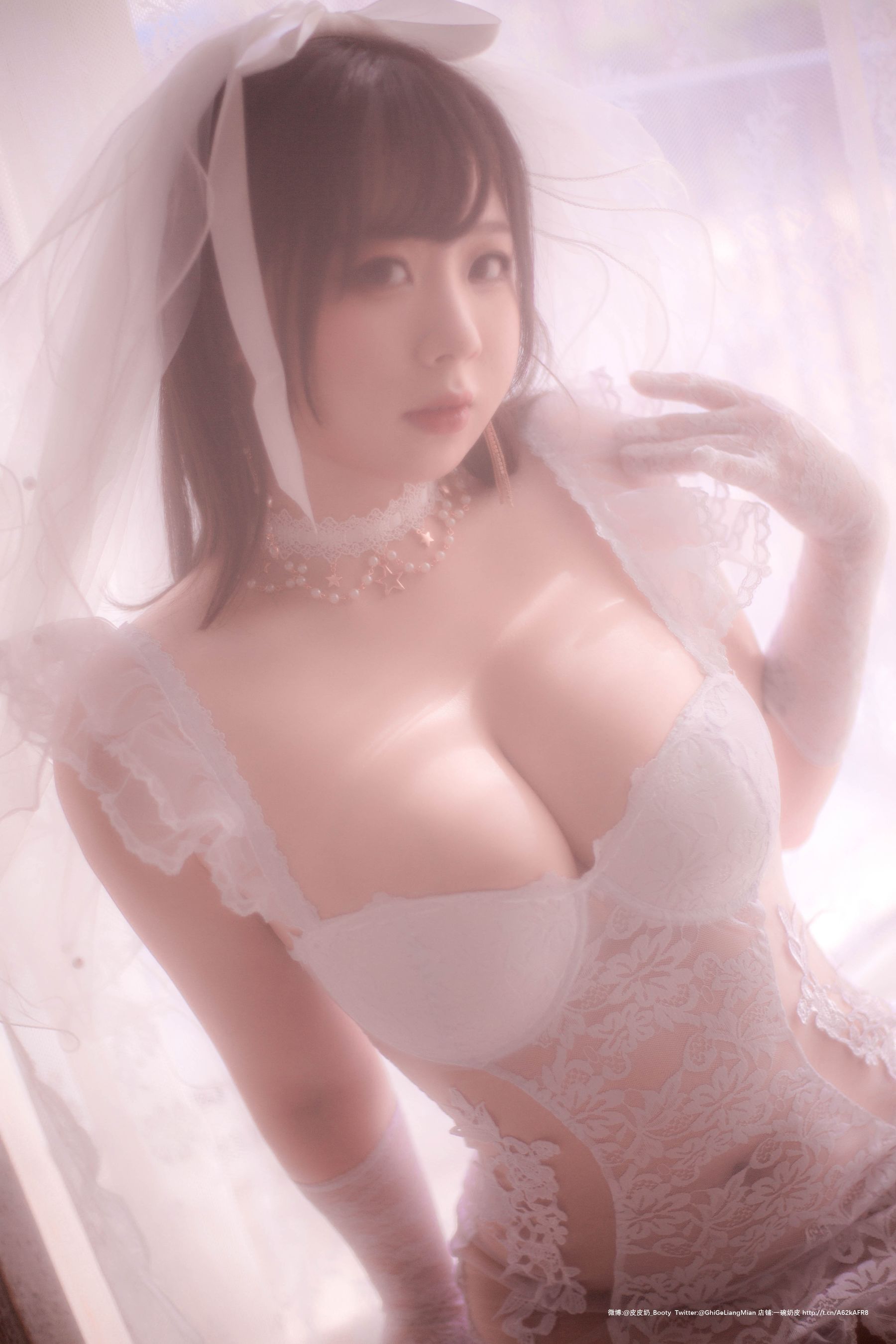 [Cosplay写真] 皮皮奶可可爱了啦 - 朦胧婚纱/(66P)