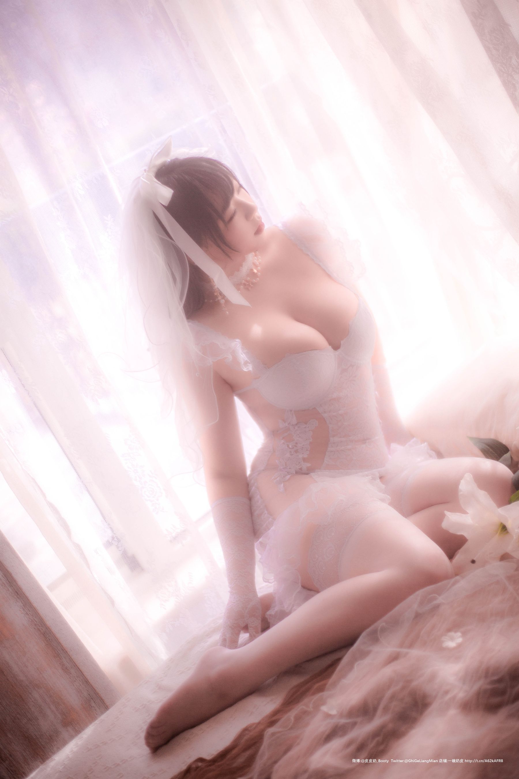 [Cosplay写真] 皮皮奶可可爱了啦 - 朦胧婚纱/(66P)