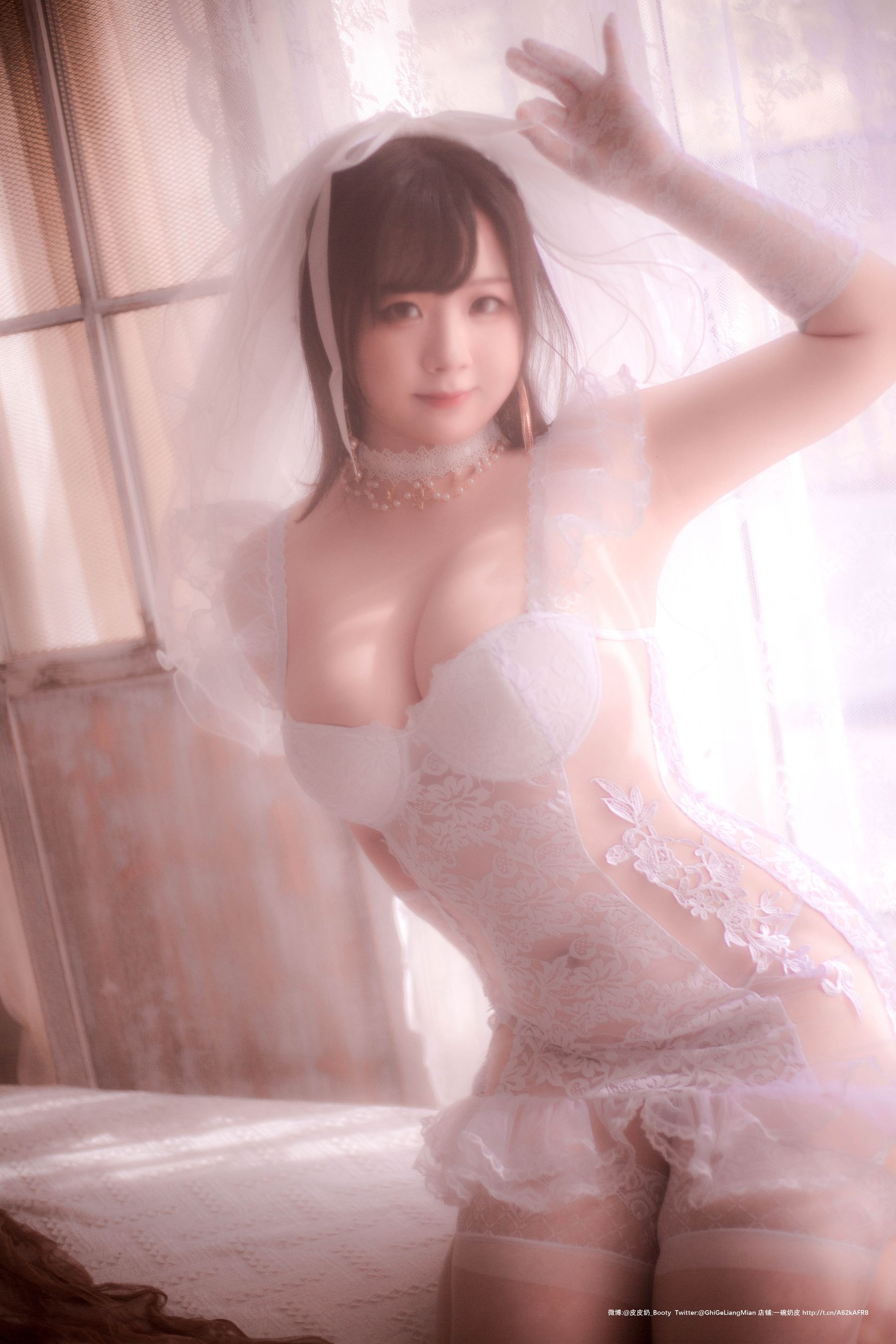 [Cosplay写真] 皮皮奶可可爱了啦 - 朦胧婚纱/(66P)