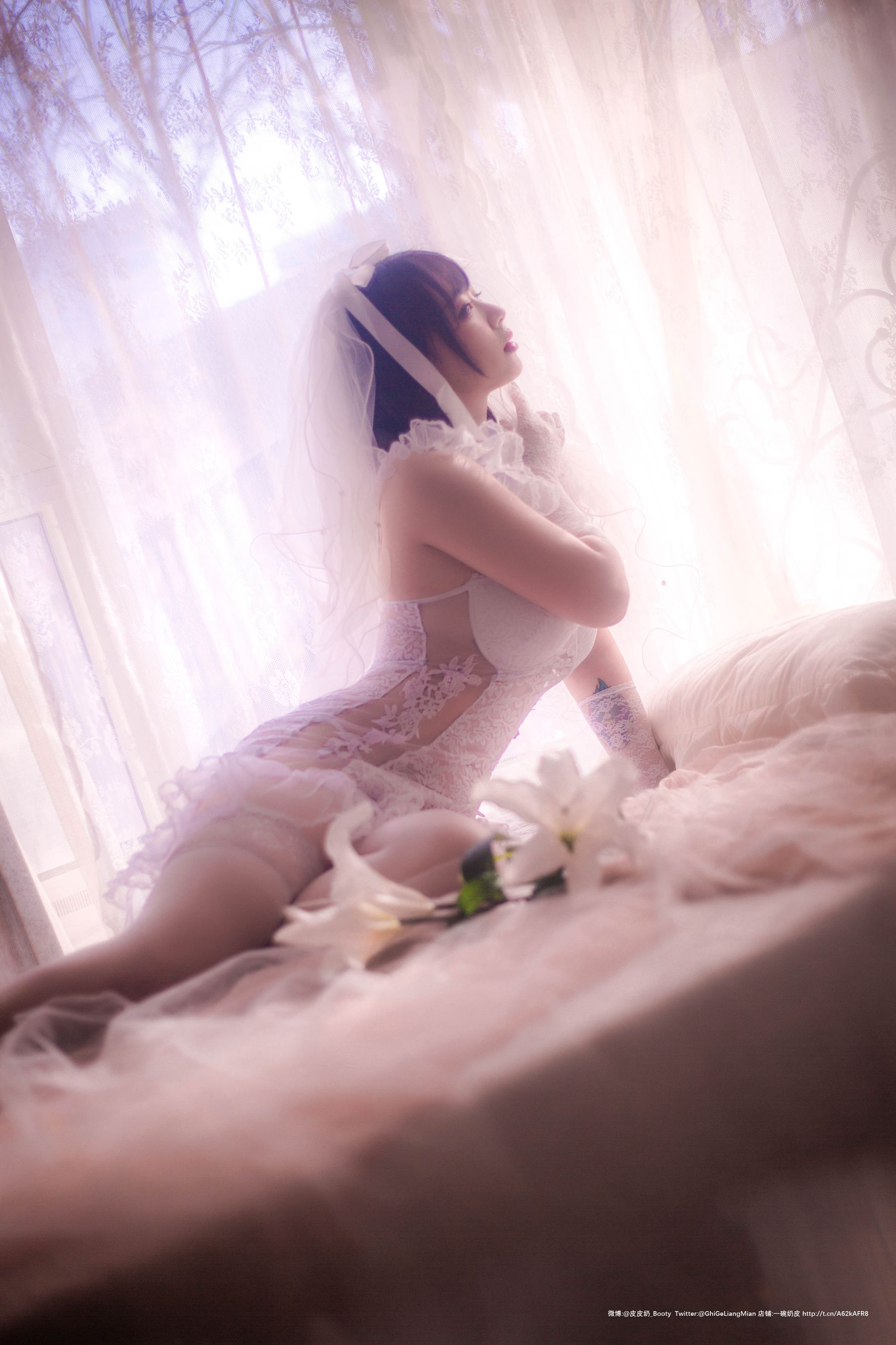 [Cosplay写真] 皮皮奶可可爱了啦 - 朦胧婚纱/(66P)