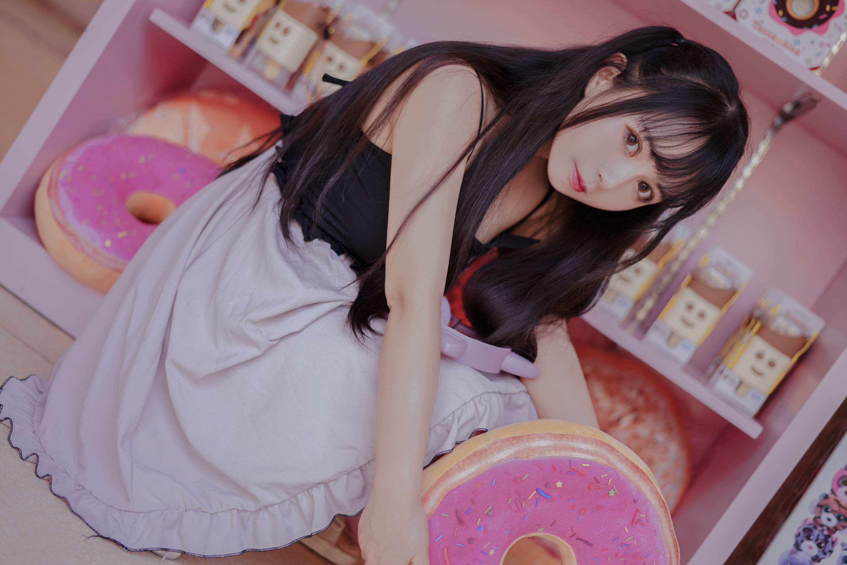 [Cosplay写真] 大眼萌妹黑猫猫OvO - pink/(21P)