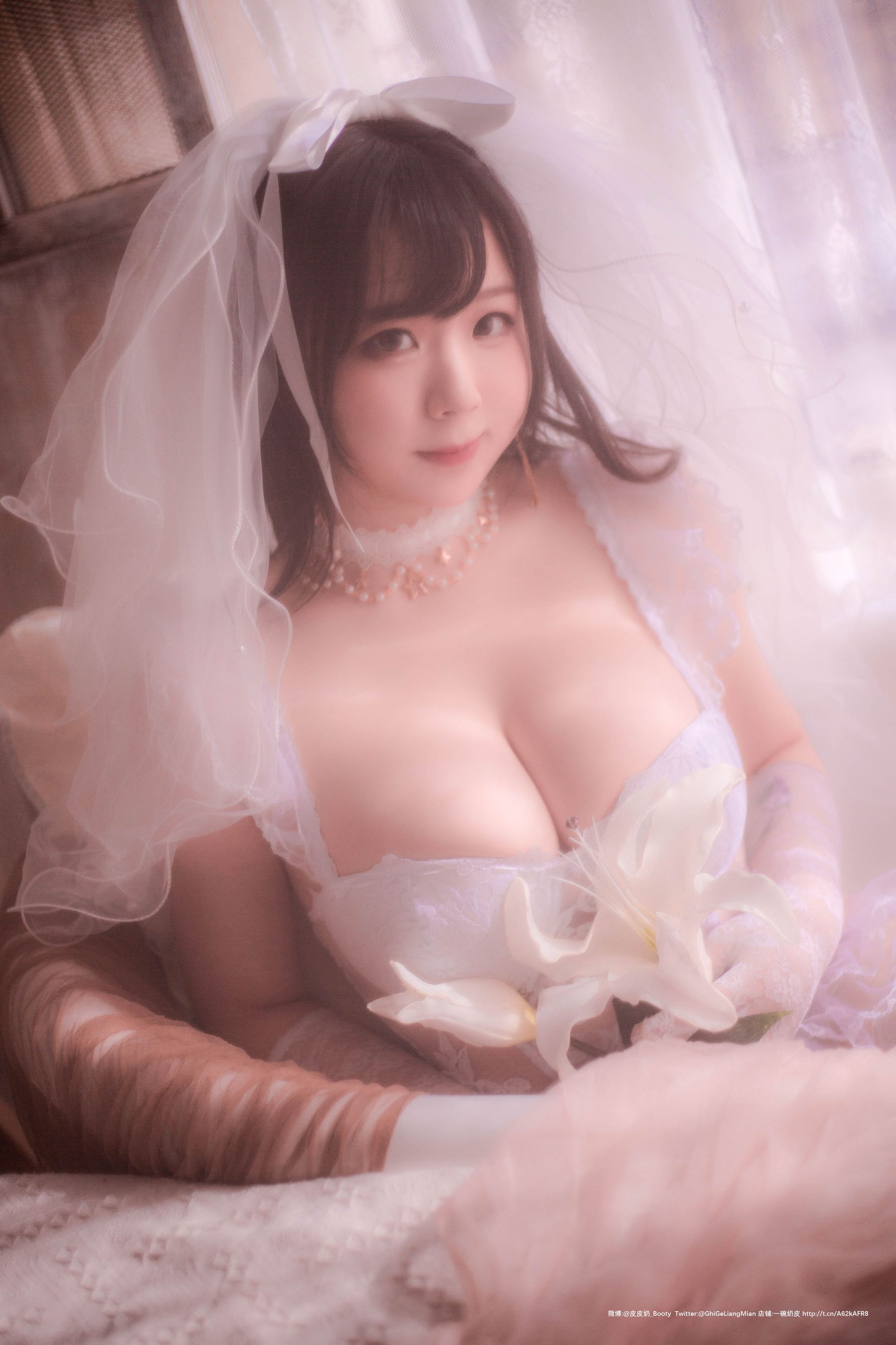 [Cosplay写真] 皮皮奶可可爱了啦 - 朦胧婚纱/(66P)