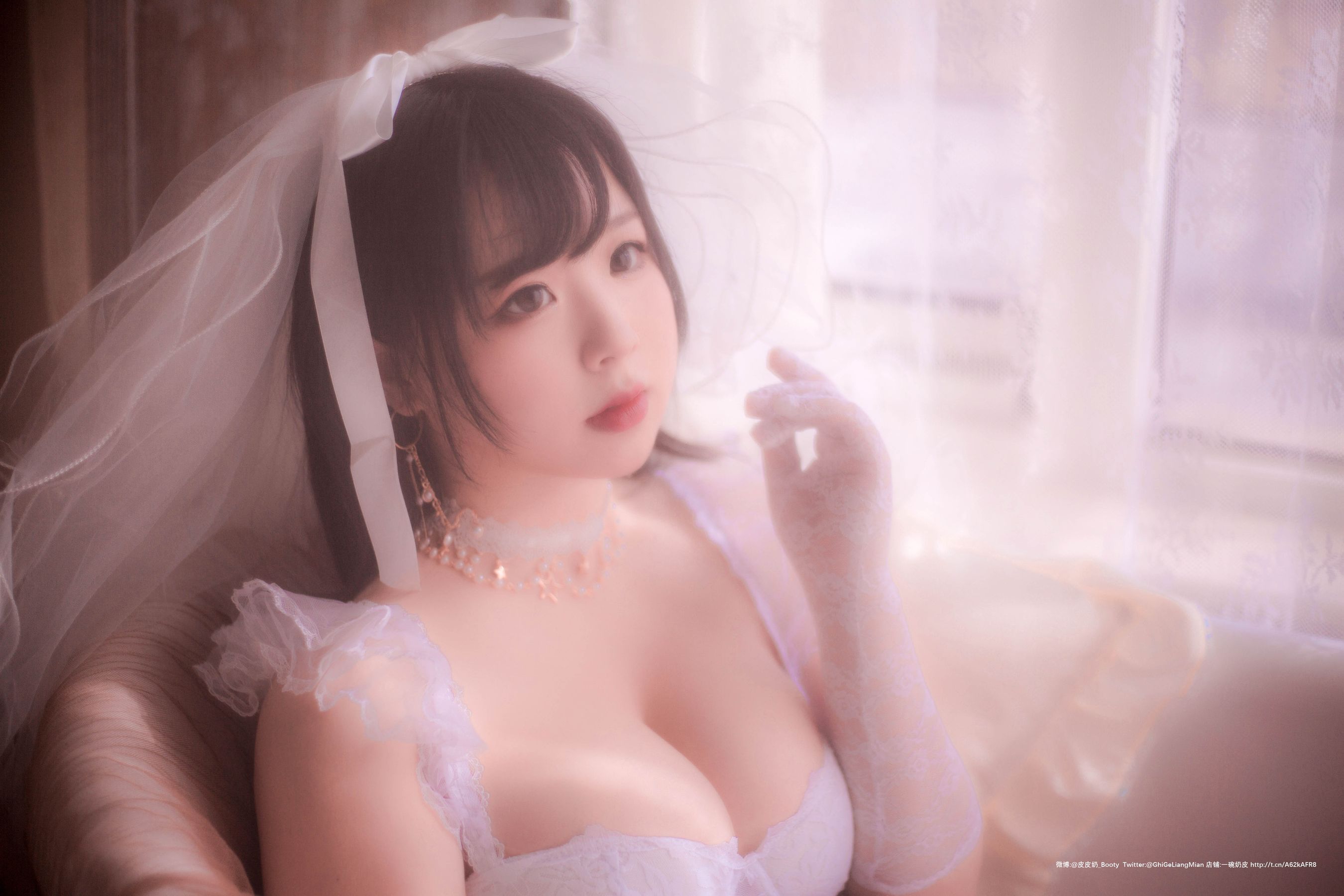 [Cosplay写真] 皮皮奶可可爱了啦 - 朦胧婚纱/(66P)