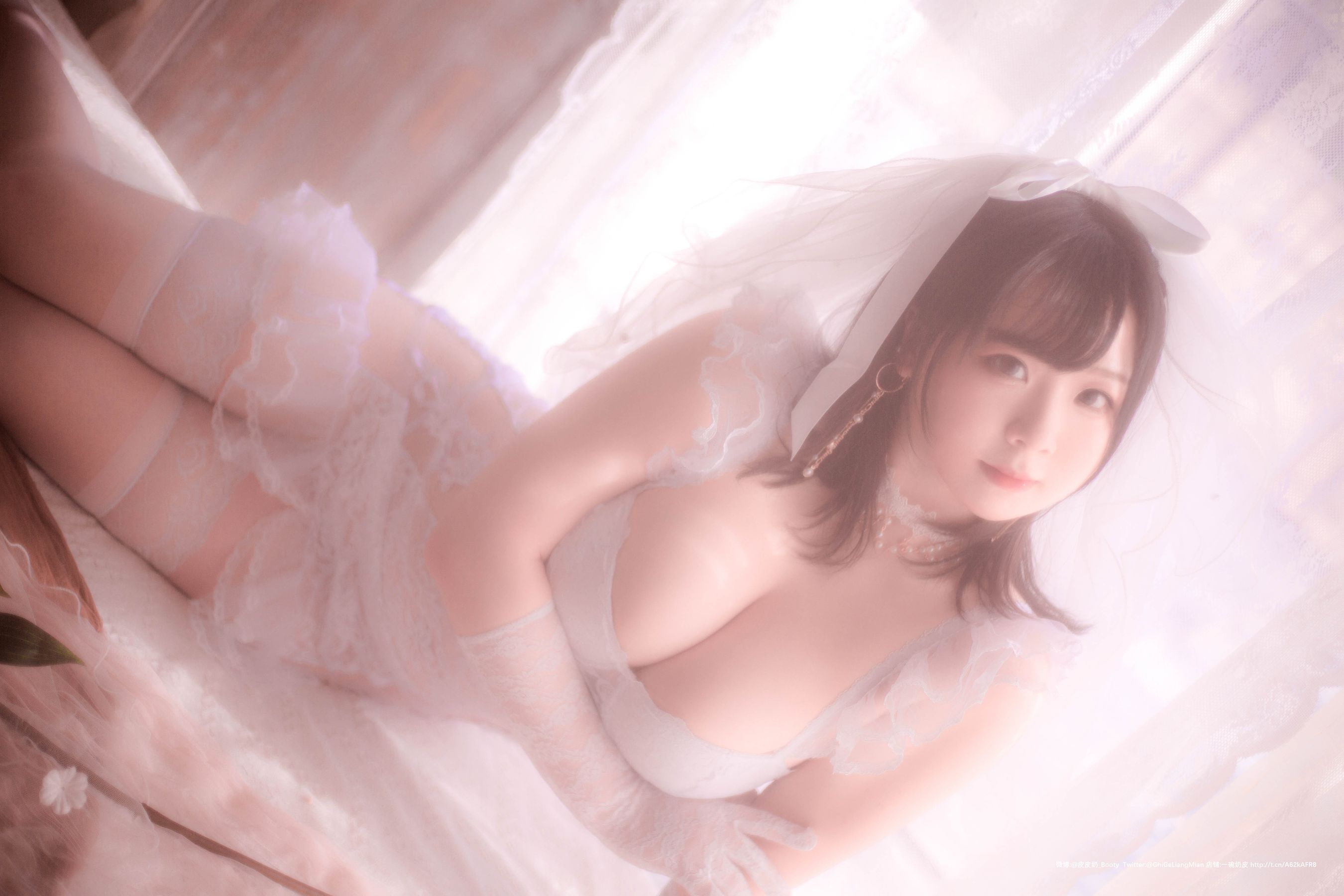 [Cosplay写真] 皮皮奶可可爱了啦 - 朦胧婚纱/(66P)