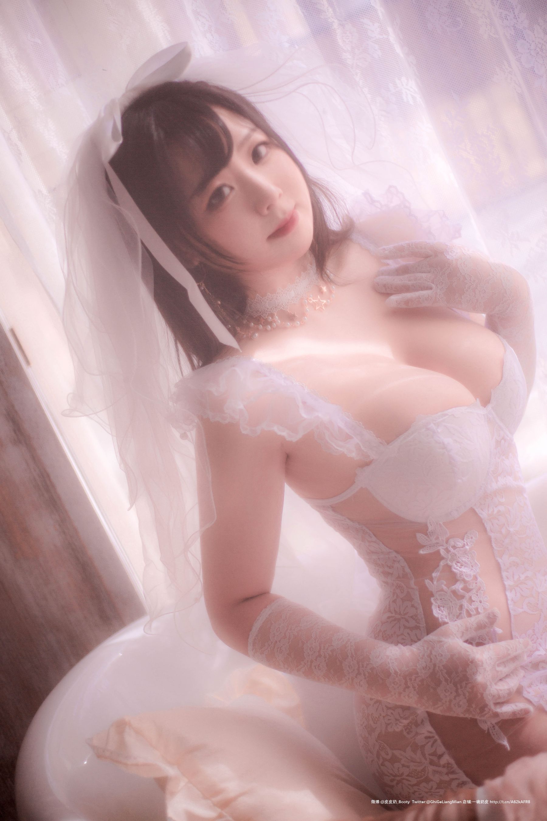 [Cosplay写真] 皮皮奶可可爱了啦 - 朦胧婚纱/(66P)