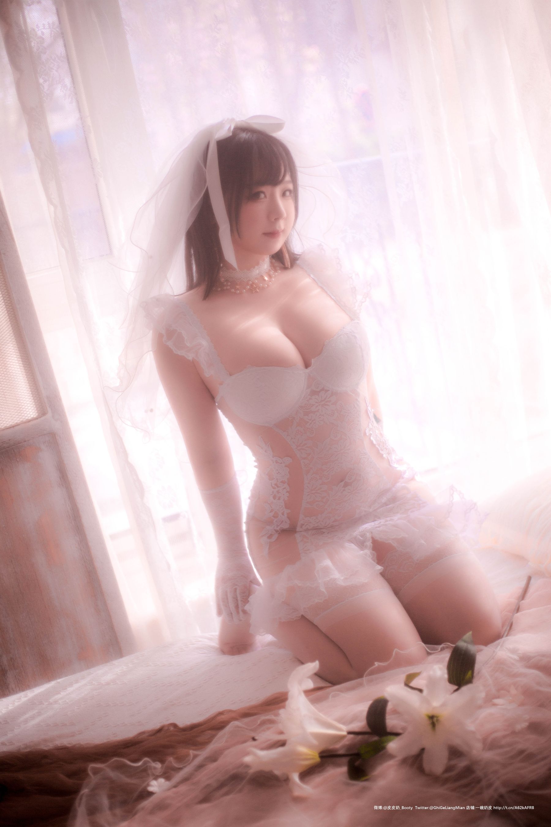 [Cosplay写真] 皮皮奶可可爱了啦 - 朦胧婚纱/(66P)