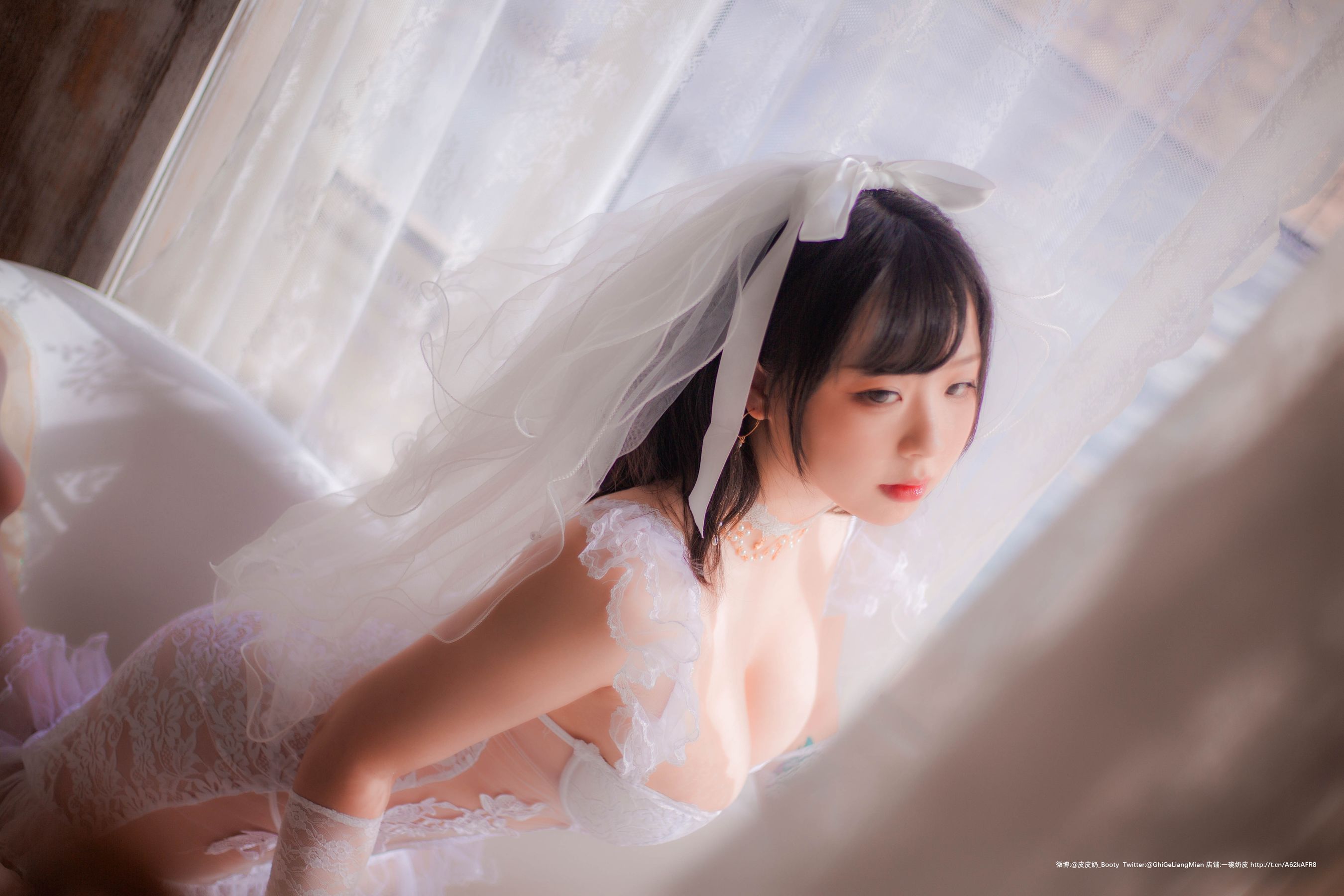 [Cosplay写真] 皮皮奶可可爱了啦 - 朦胧婚纱/(66P)