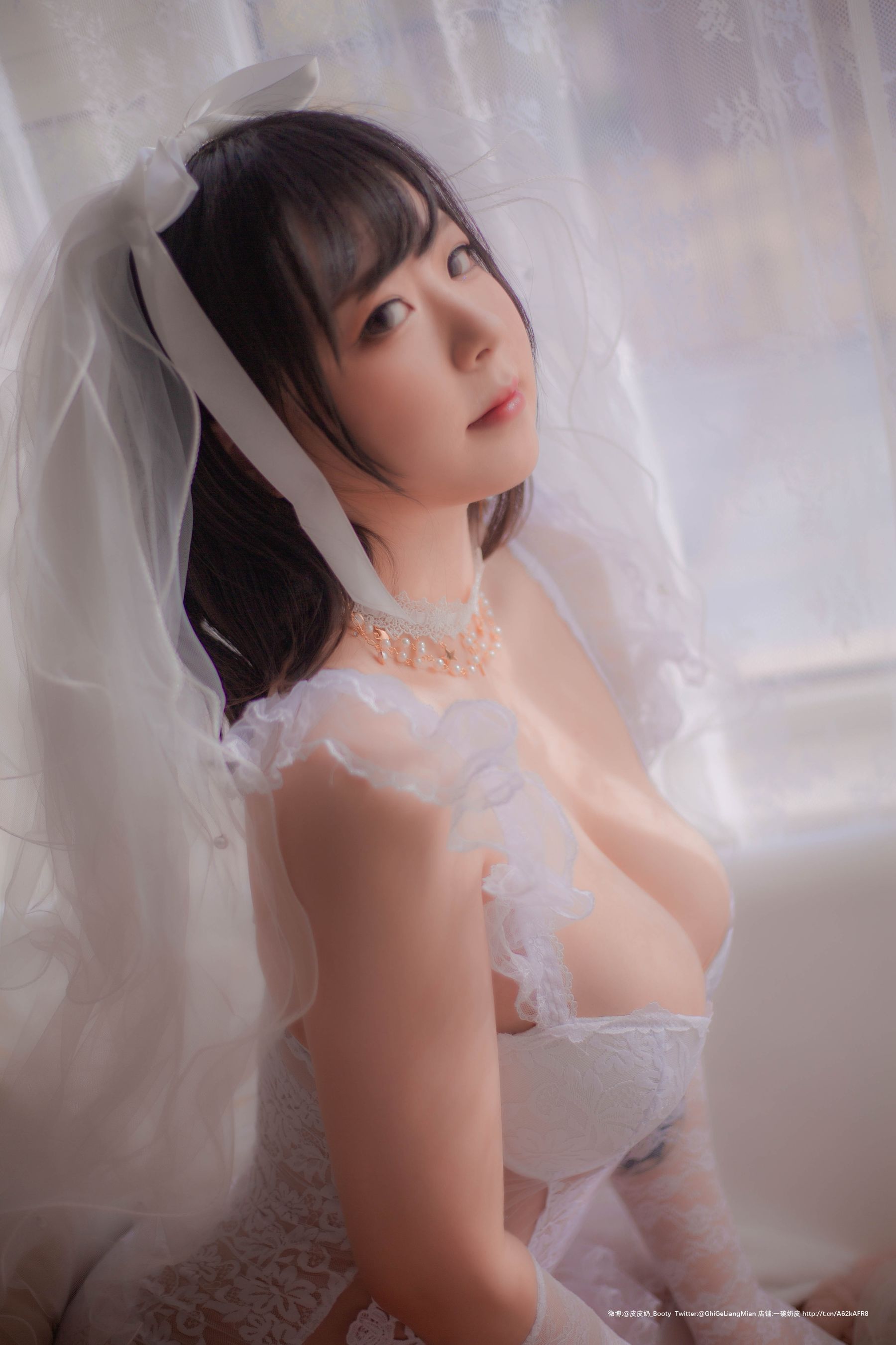 [Cosplay写真] 皮皮奶可可爱了啦 - 朦胧婚纱/(66P)