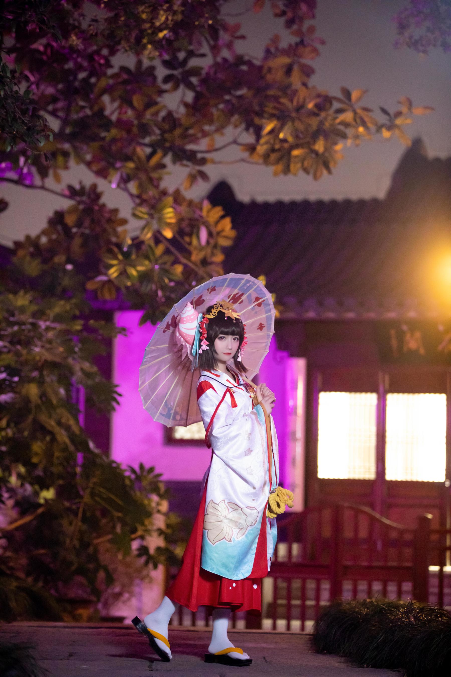 [Cosplay写真] 动漫博主弦音sic - 阴阳师 神乐/(15P)