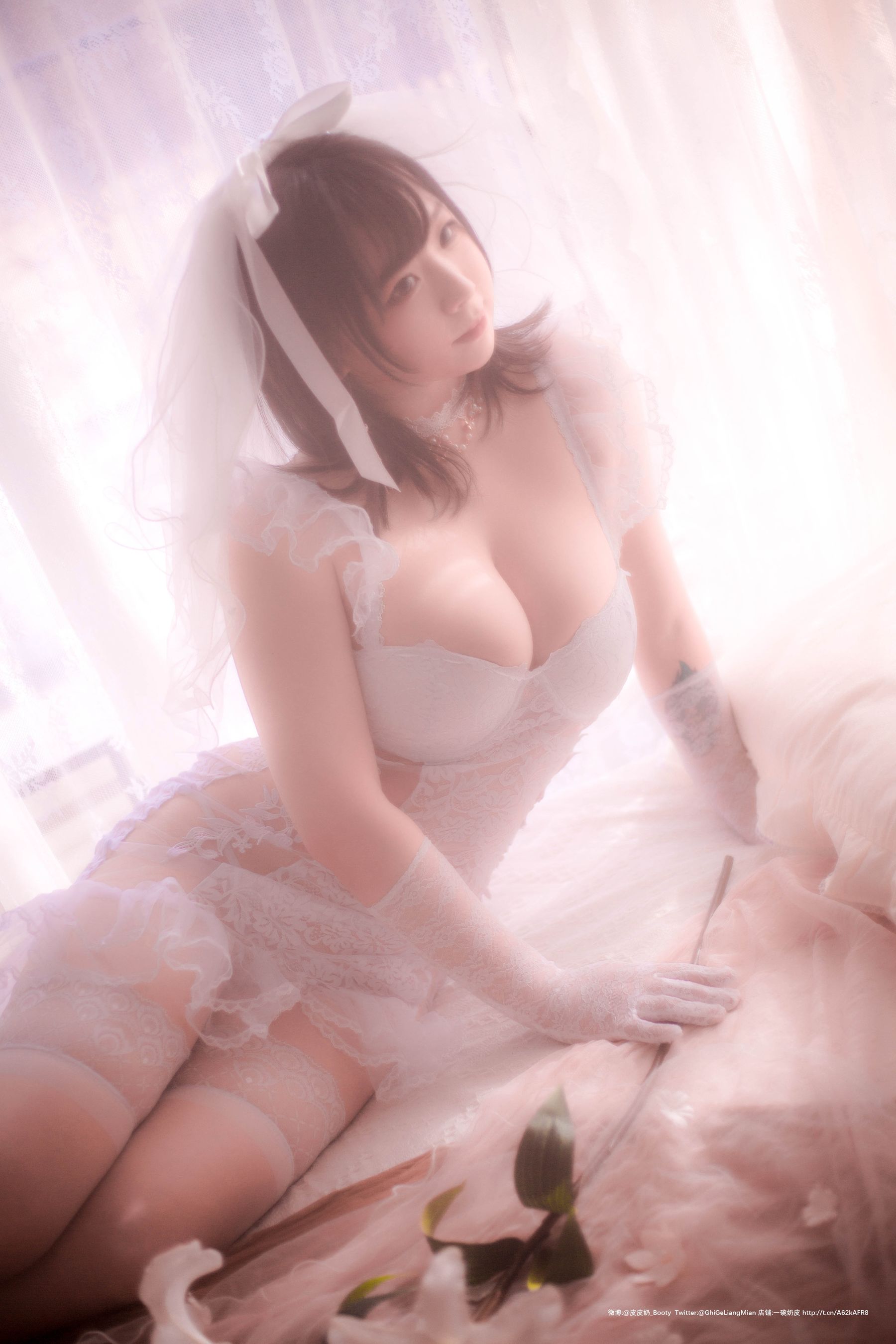 [Cosplay写真] 皮皮奶可可爱了啦 - 朦胧婚纱/(66P)