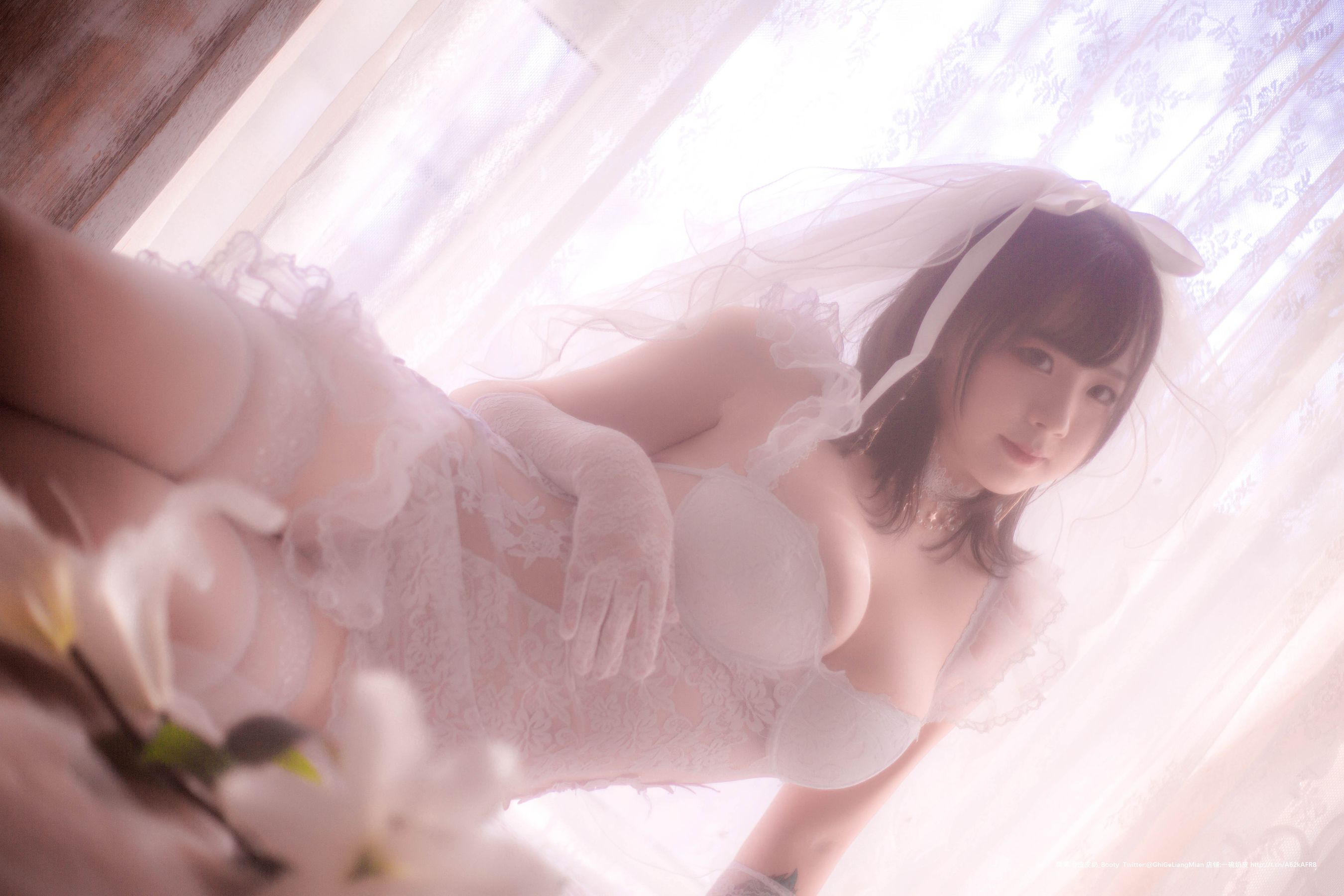 [Cosplay写真] 皮皮奶可可爱了啦 - 朦胧婚纱/(66P)