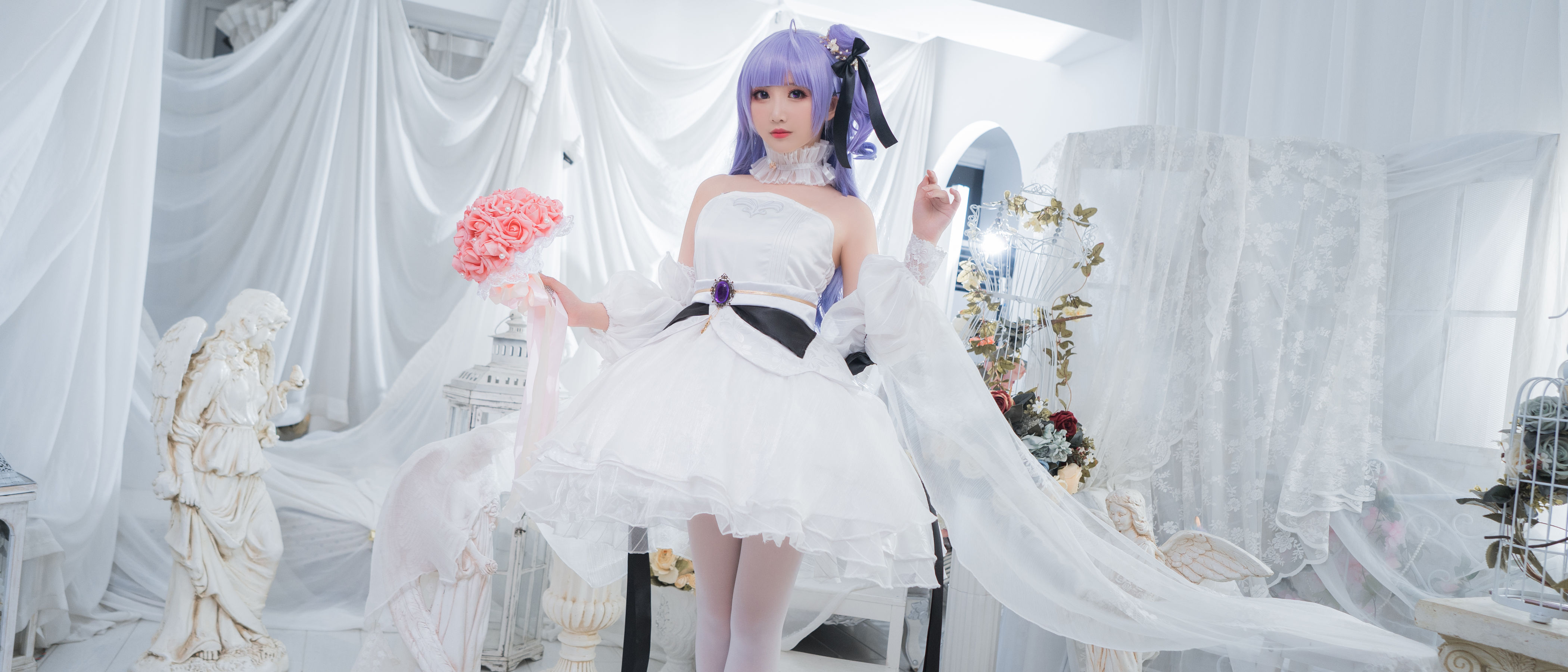 [Cosplay写真] 可爱人气Coser面饼仙儿 - 独角兽婚纱/(14P)